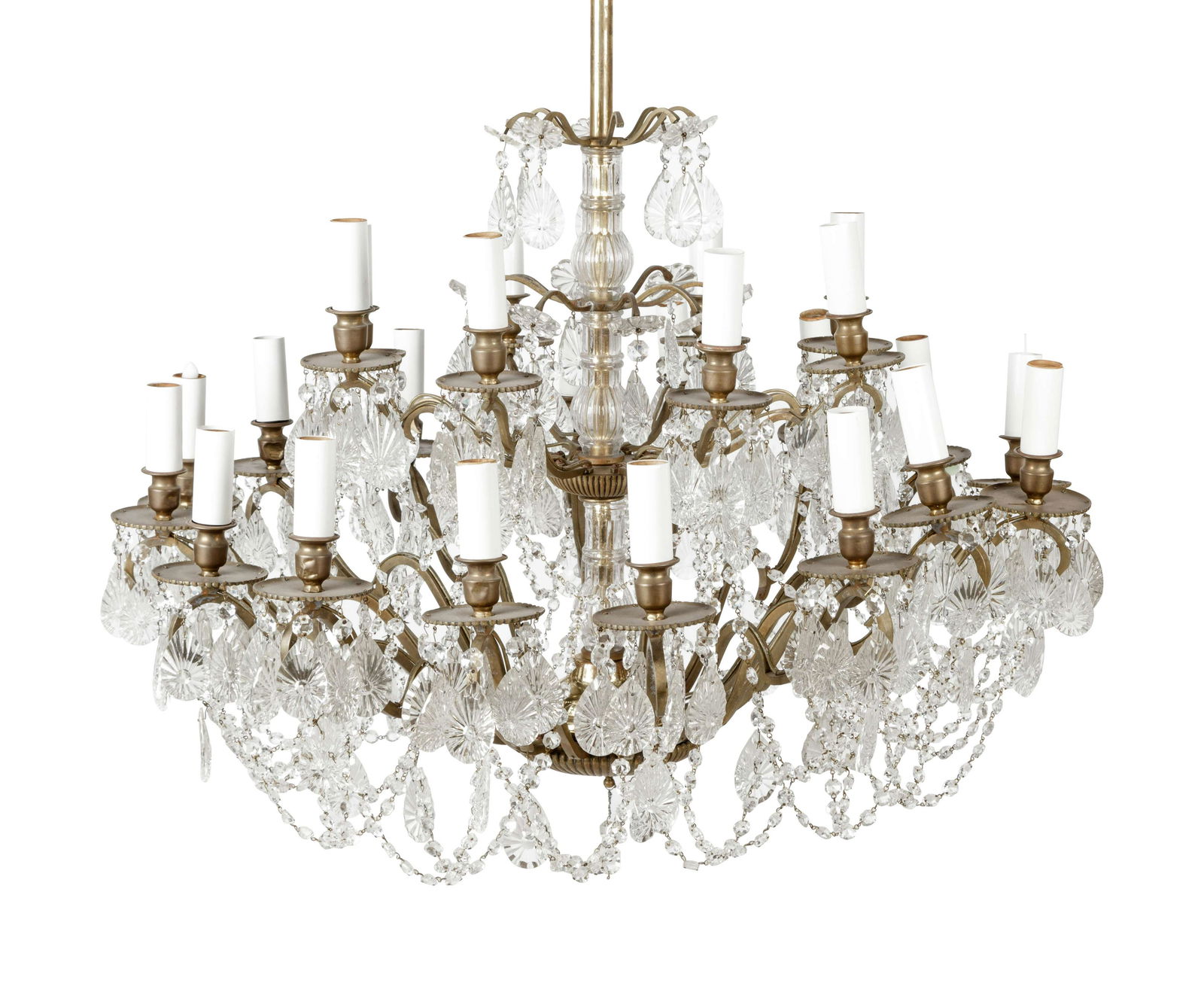 A Continental Bronze and Cut Glass Twenty-Four-Light (1 of 3)