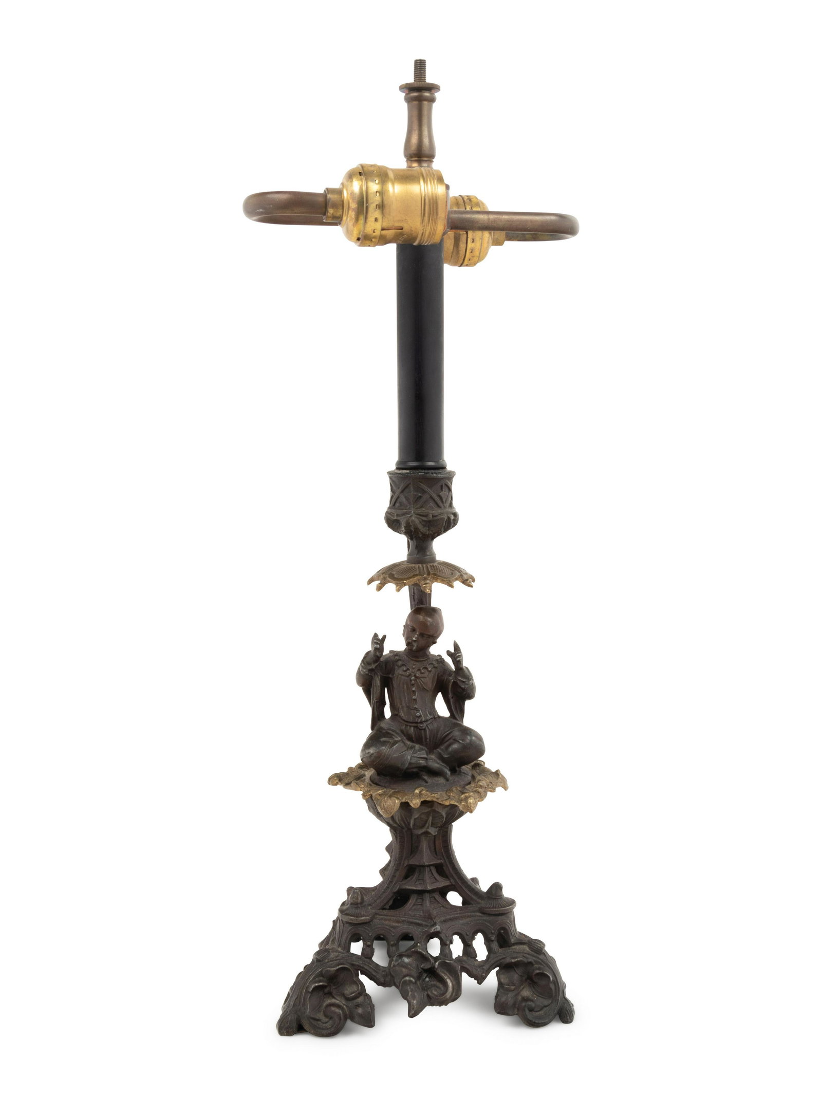 A Continental Bronze Figural Candlestick Mounted as a (1 of 3)