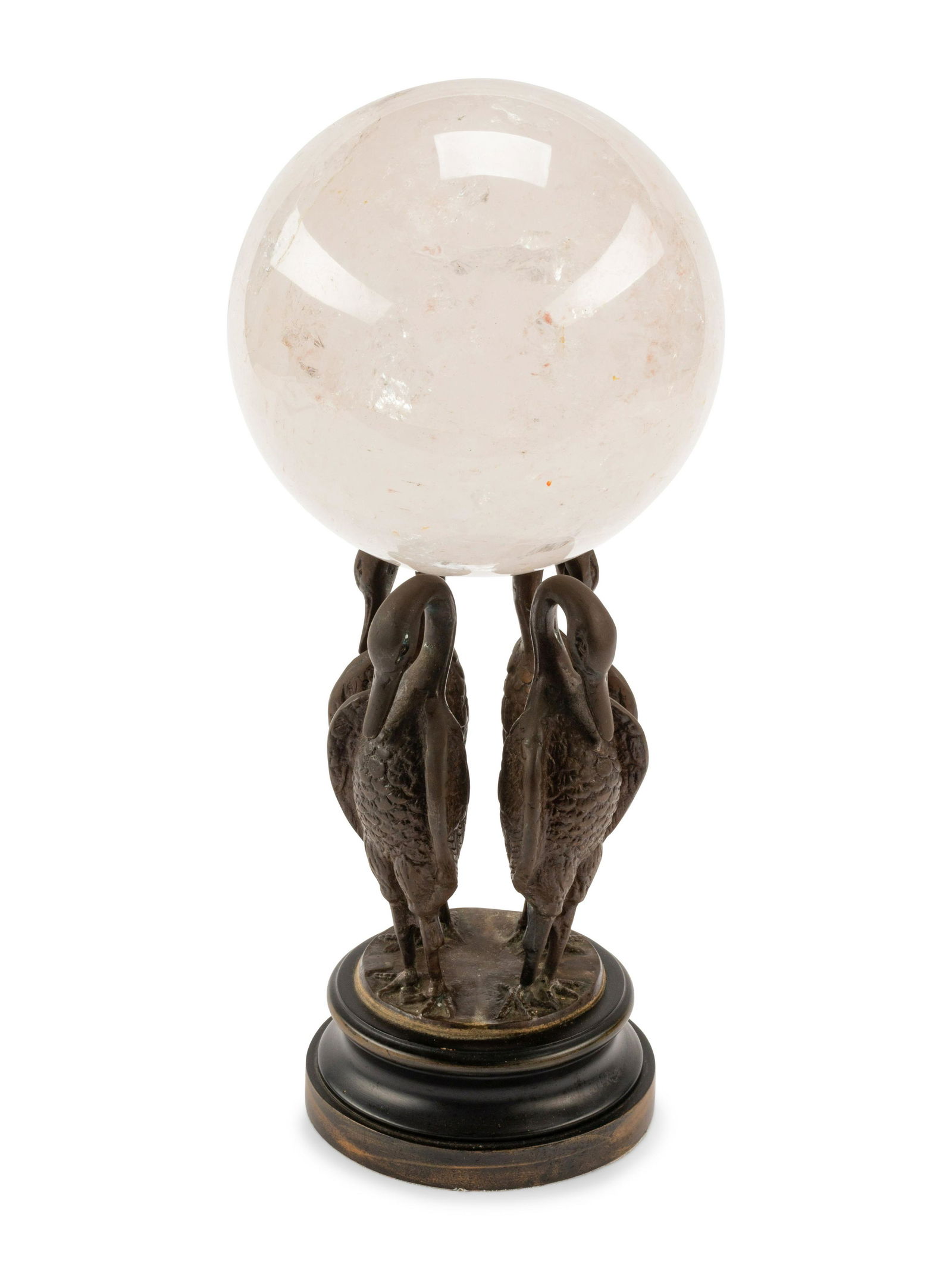 A Rock Crystal Spherical Ornament on a Bird Motif Base (1 of 3)