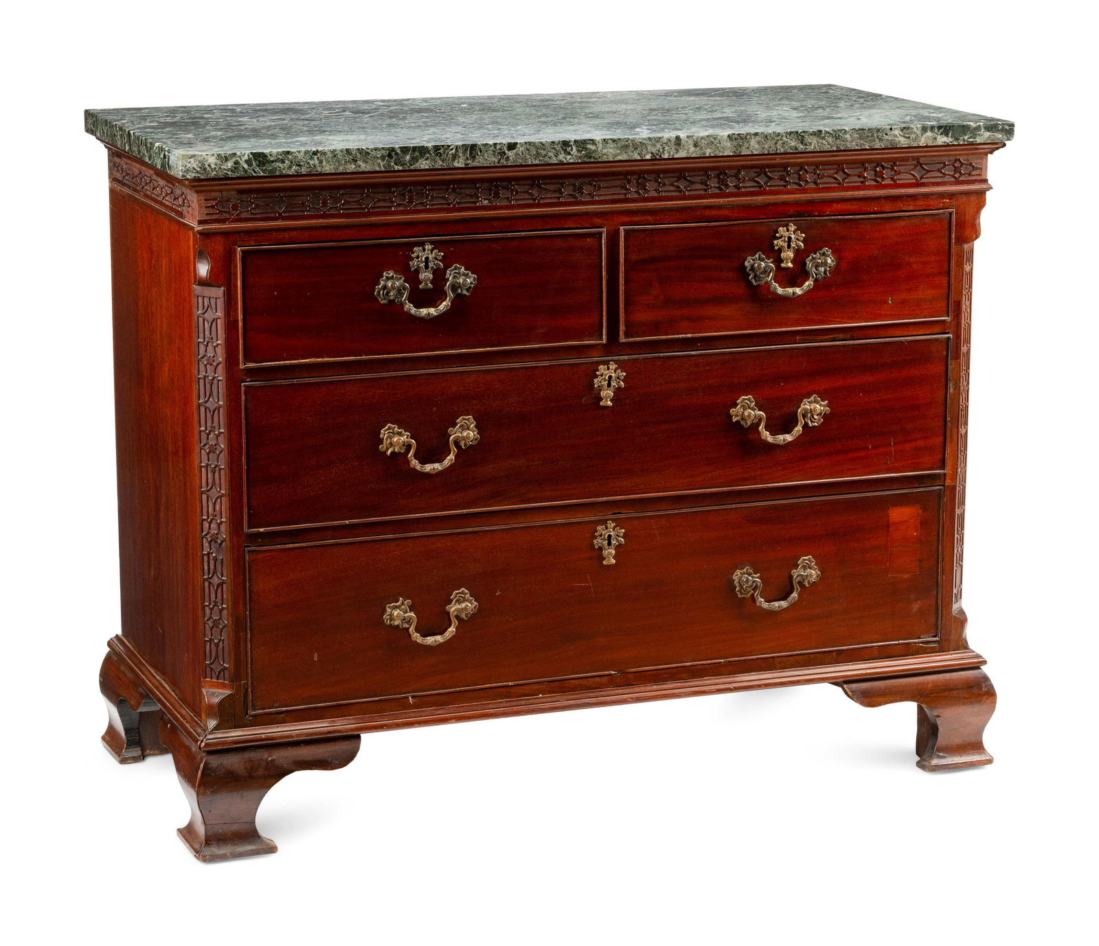 A George III Mahogany Marble-Top Chest of Drawers (1 of 4)