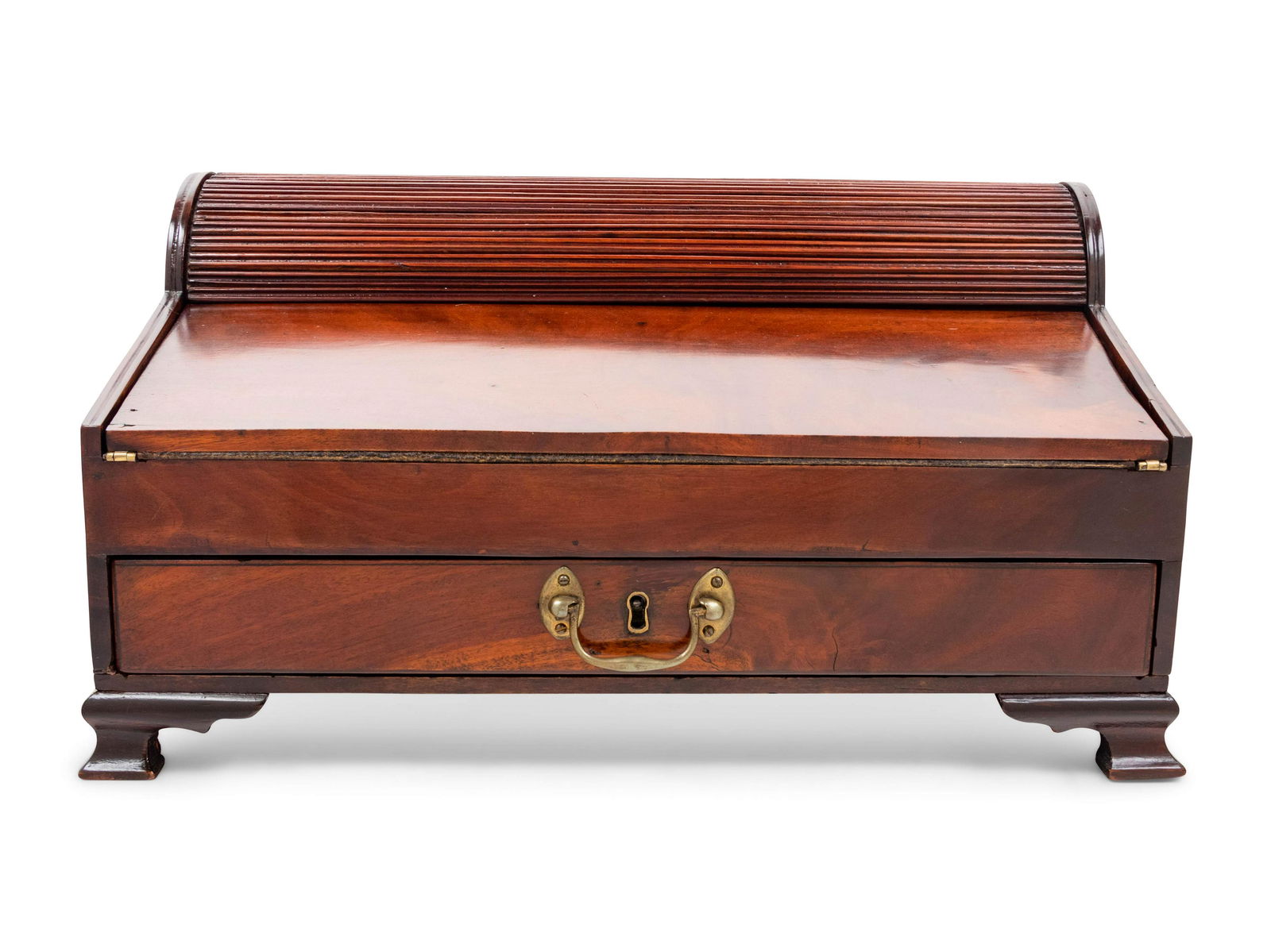 A George III Tambour Top Brass Mounted Mahogany Writing (1 of 5)