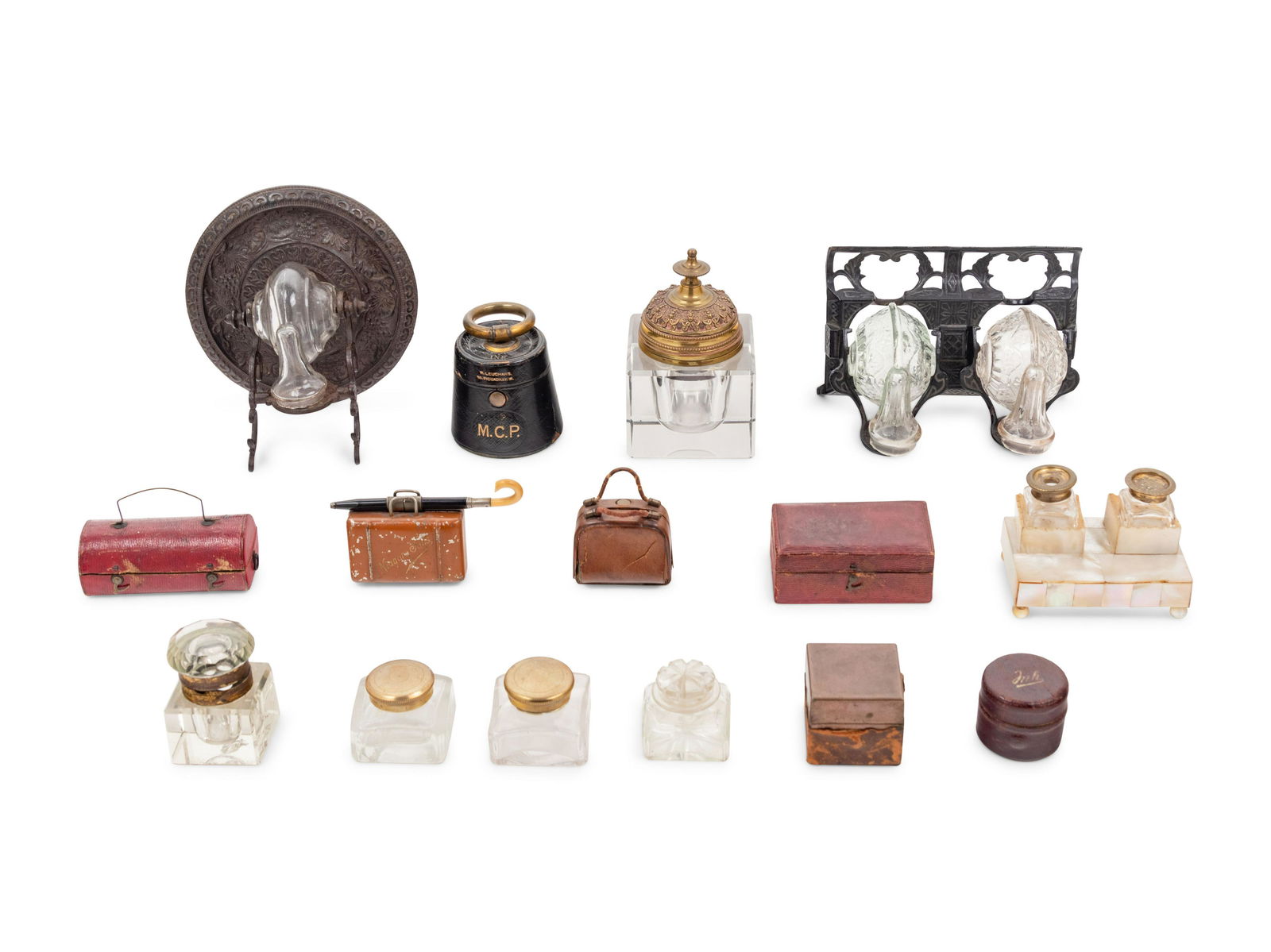 A Group of English Inkwells and Miniature Stationery (1 of 3)