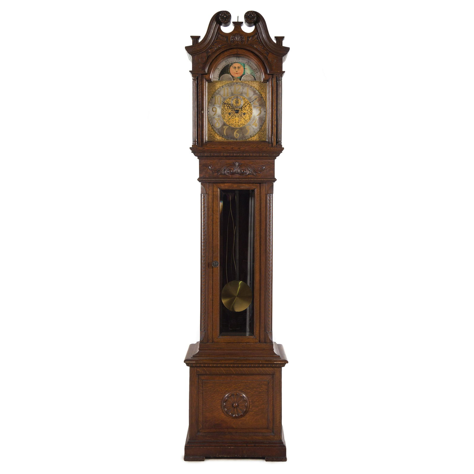 A Carved Oak Tall Case Clock (1 of 1)