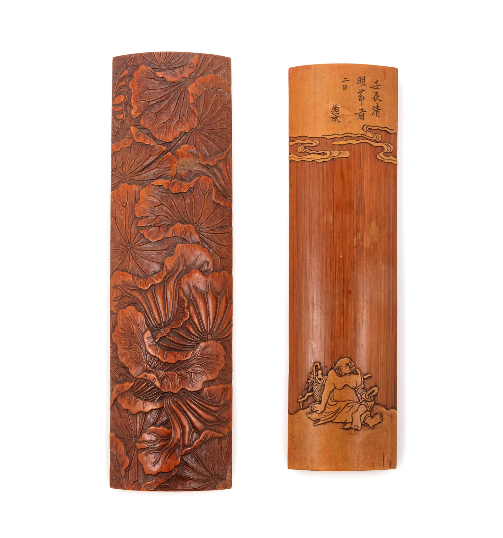 Two Chinese Carved Wood Wrist Rests (1 of 6)
