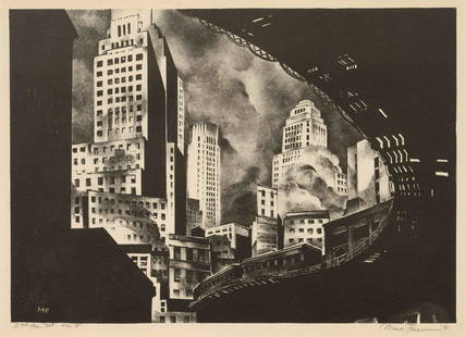 Mark Freeman (American, b. 1908) 2nd Ave. "El", 1933: Mark Freeman (American, b. 1908) 2nd Ave. "El", 1933 lithograph edition of 75 10 x 14 1/4 inches.