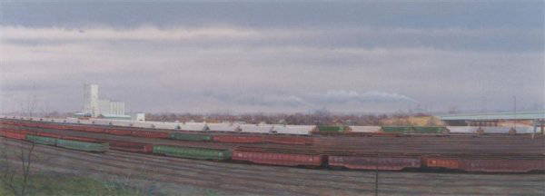 James Winn, , Switching Yards, November: James Winn Switching Yards, November acrylic on paper 14 x 37 1/2 inches. Property from the Collection of a New York-Based Financial Institution
