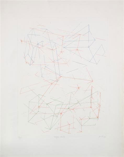 Achille Perilli, (Italian, b. 1927), Magna Charta: Achille Perilli (Italian, b. 1927) Magna Charta etching edition 17/40, signed and dated (lower right) 25 1/2 x 19 1/4 inches. Property from The Anne & Jacques Baruch Collection, Chicago, Illinois