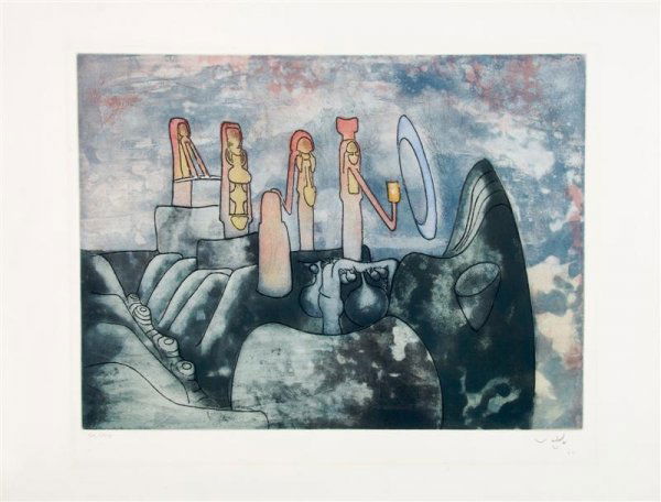 Roberto Matta, (Chilean, 1911-2002), Composition: Roberto Matta (Chilean, 1911-2002) Composition color etching & aquatint edition 20/150, signed (lower right) 16 1/8 x 21 3/4 inches. Property from The Anne & Jacques Baruch Collection, Chicago,