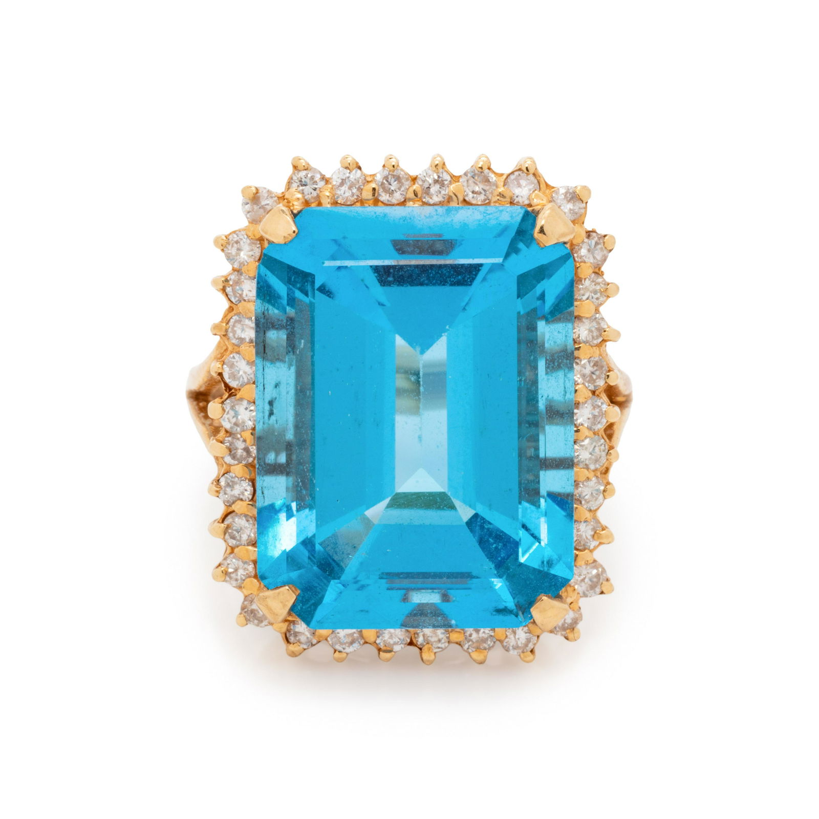 BLUE TOPAZ AND DIAMOND RING (1 of 3)