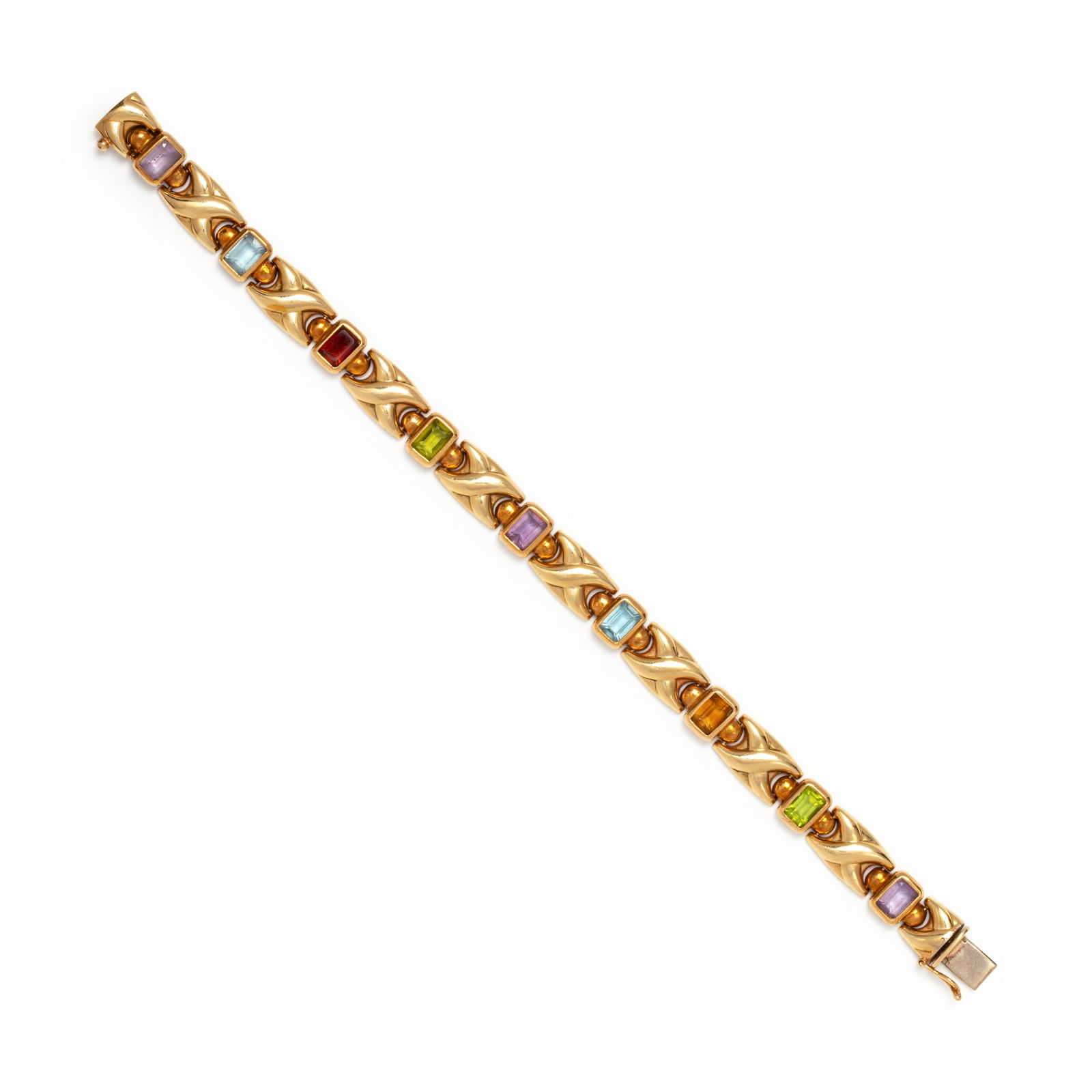 YELLOW GOLD AND MULTIGEM BRACELET (1 of 2)