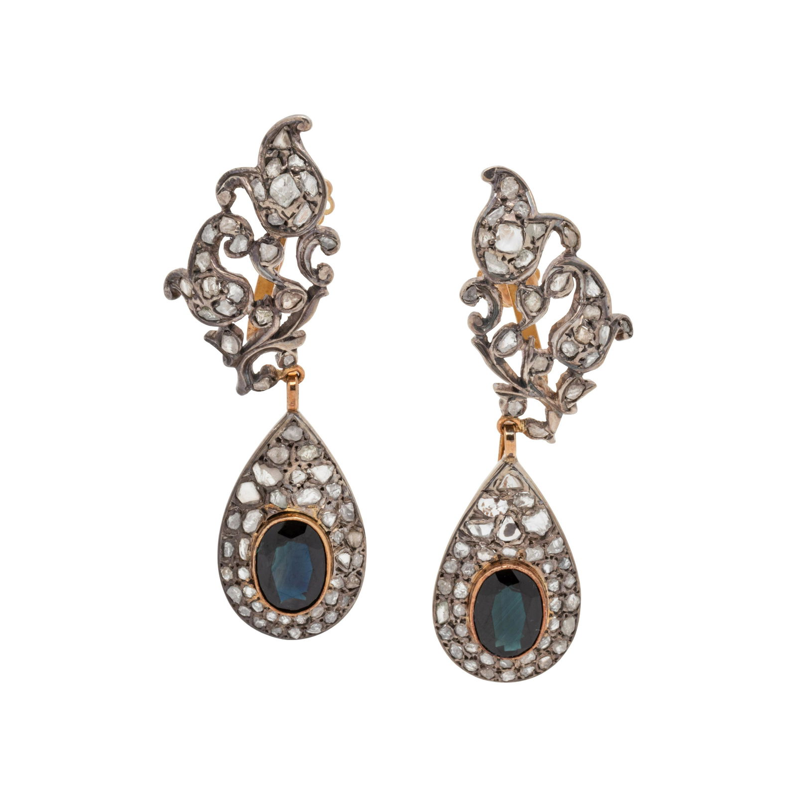 SAPPHIRE AND DIAMOND CONVERTIBLE EARCLIPS (1 of 2)