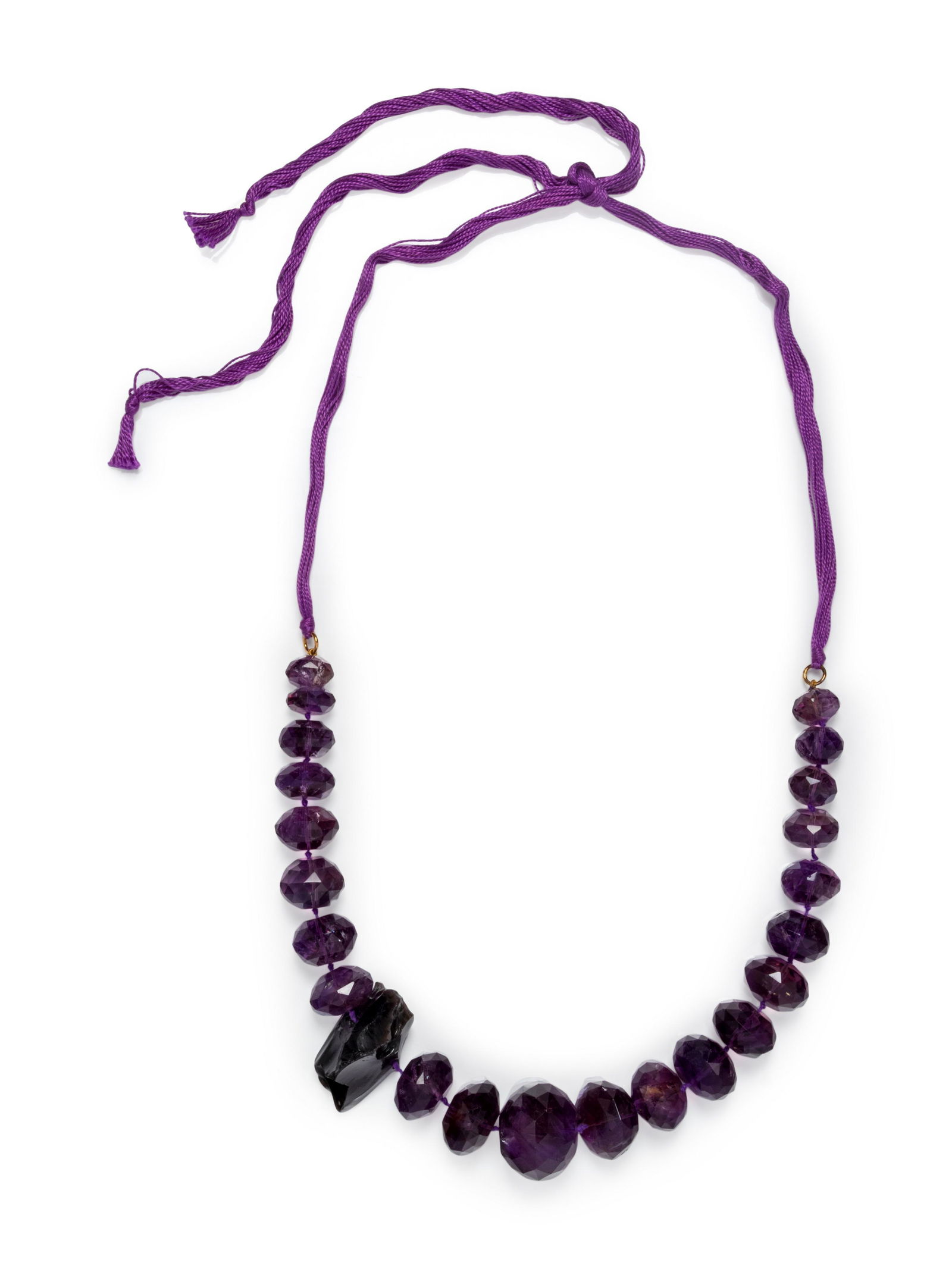 AMETHYST AND OBSIDIAN BEAD NECKLACE (1 of 2)