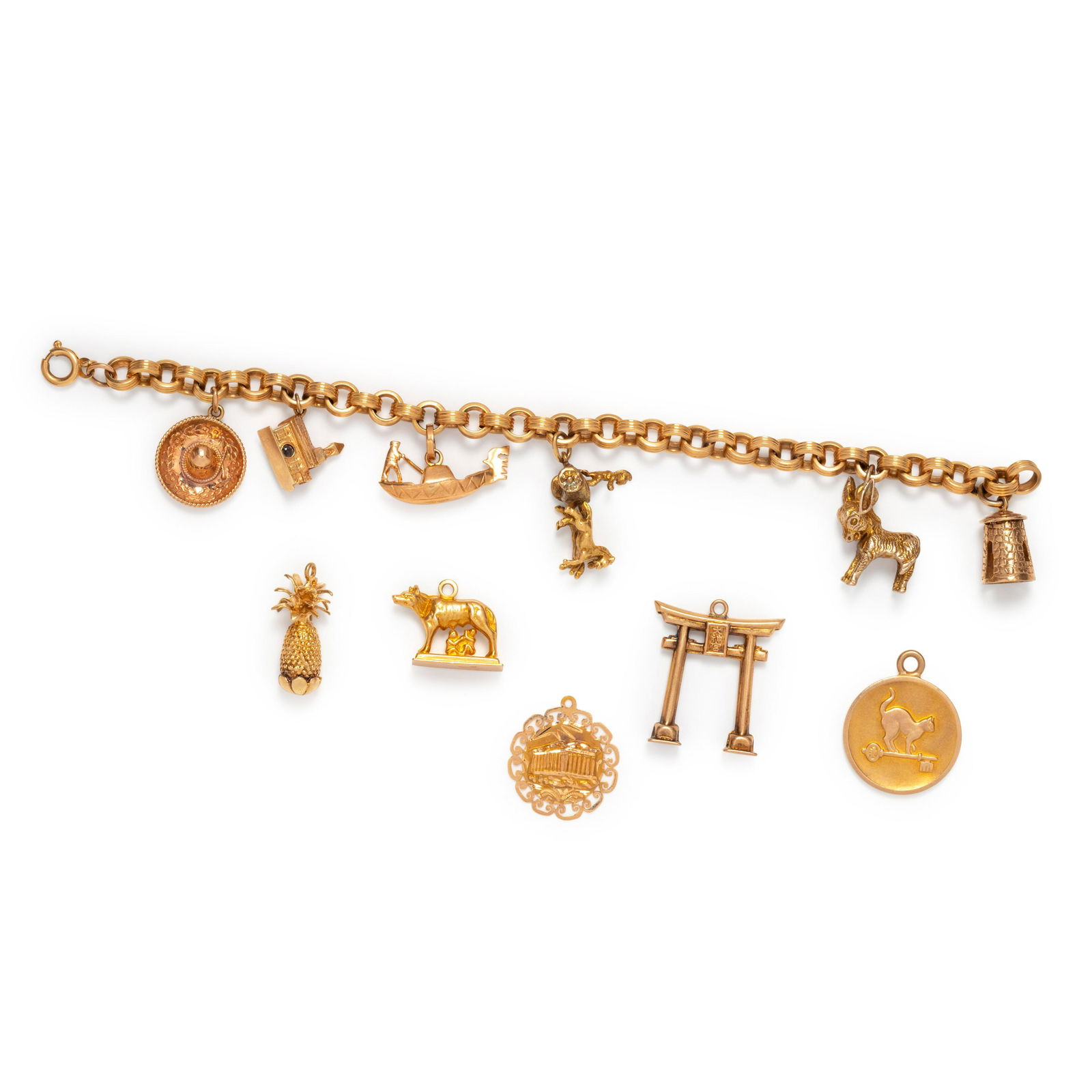 YELLOW GOLD CHARM BRACELET (1 of 1)