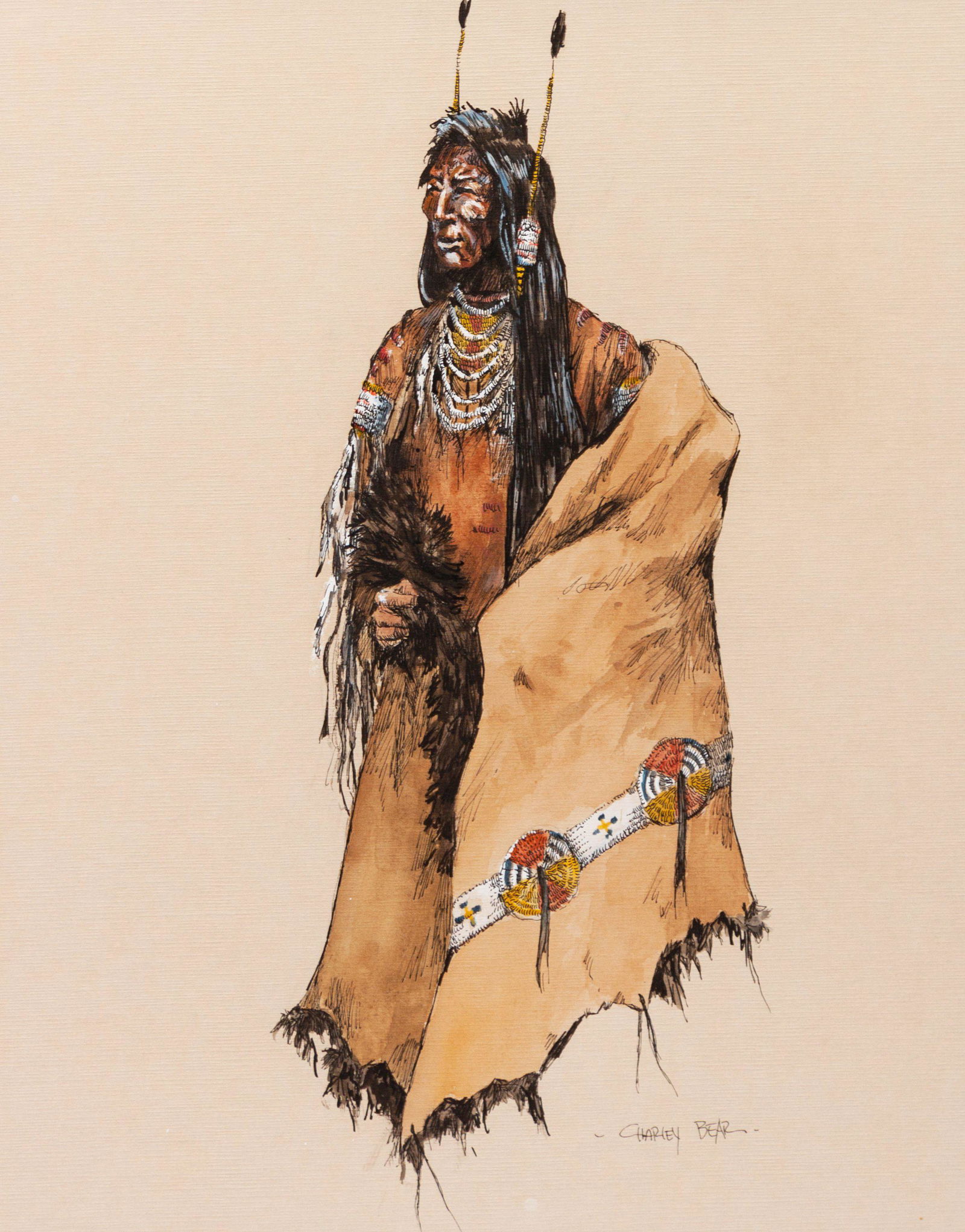 Charles Bear (American, b. 1950) Warrior (1 of 3)