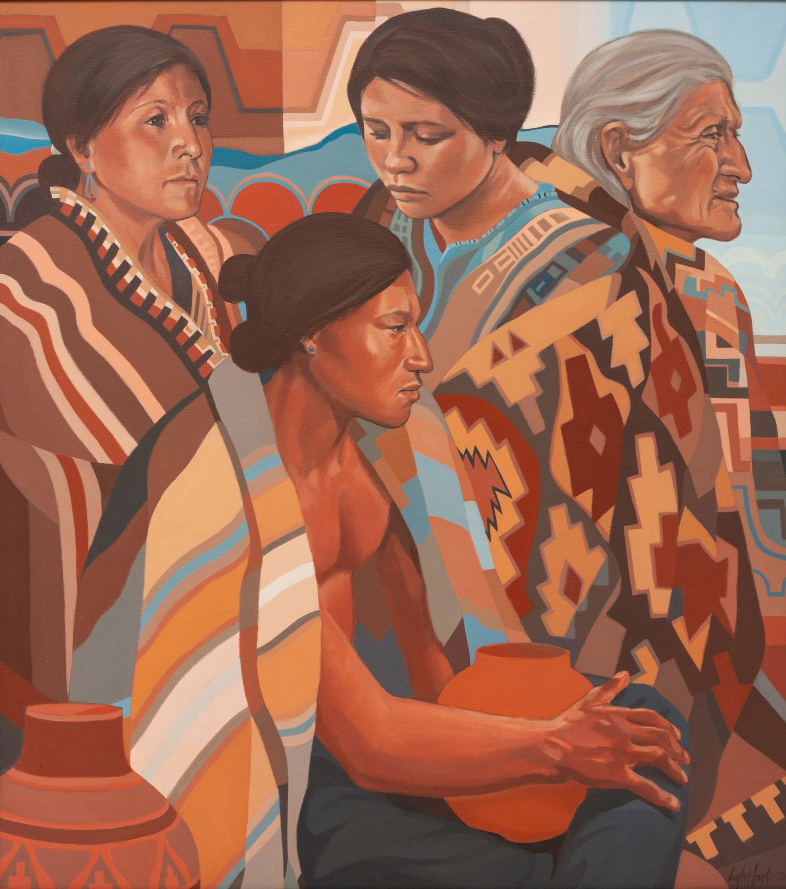 Jon Lightfoot (American, b. 1939) Four Native Americans (1 of 3)