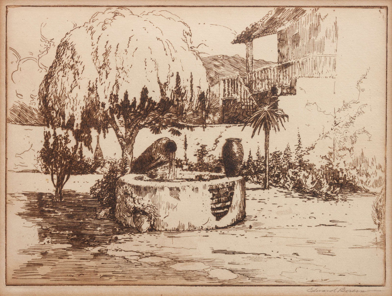 Edward Borein (American, 1872-1945) Wishing Well (1 of 3)