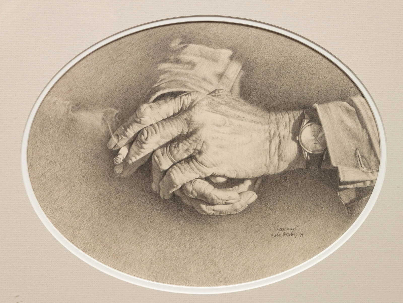 Don Crowley (American, 1926-2019) Smoke Rings: Don Crowley (American, 1926-2019) Smoke Rings pencil on paper signed Don Crowley and titled (lower right) 9 x 12 inches Property from the Estate of Anne B. Eldridge being sold to benefit the Booth Wes