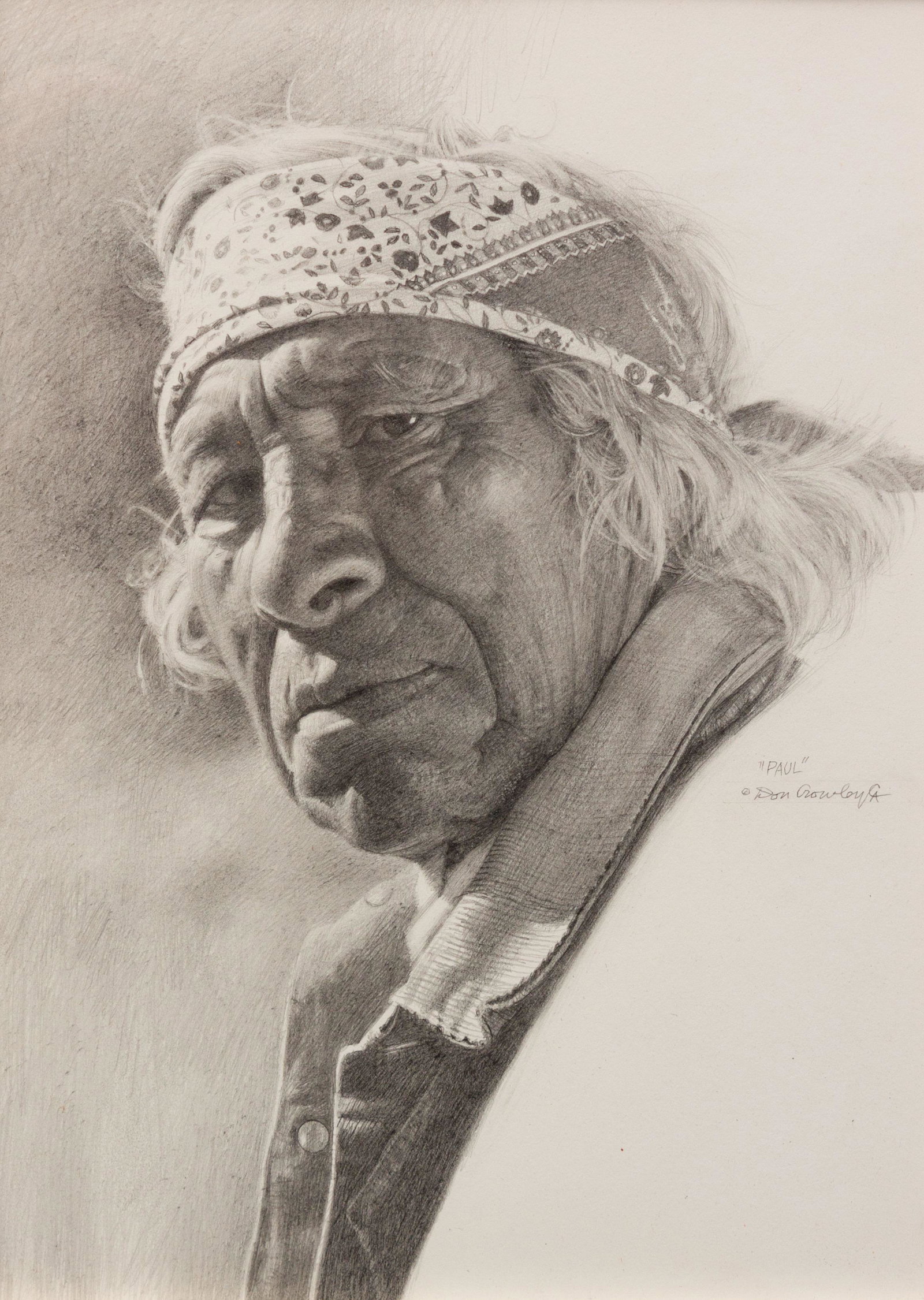 Don Crowley (American, 1926-2019) Paul: Don Crowley (American, 1926-2019) Paul pencil on paper signed Don Crowley and titled (center right) 12 x 9 inches Property from the Estate of Anne B. Eldridge being sold to benefit the Booth Western A