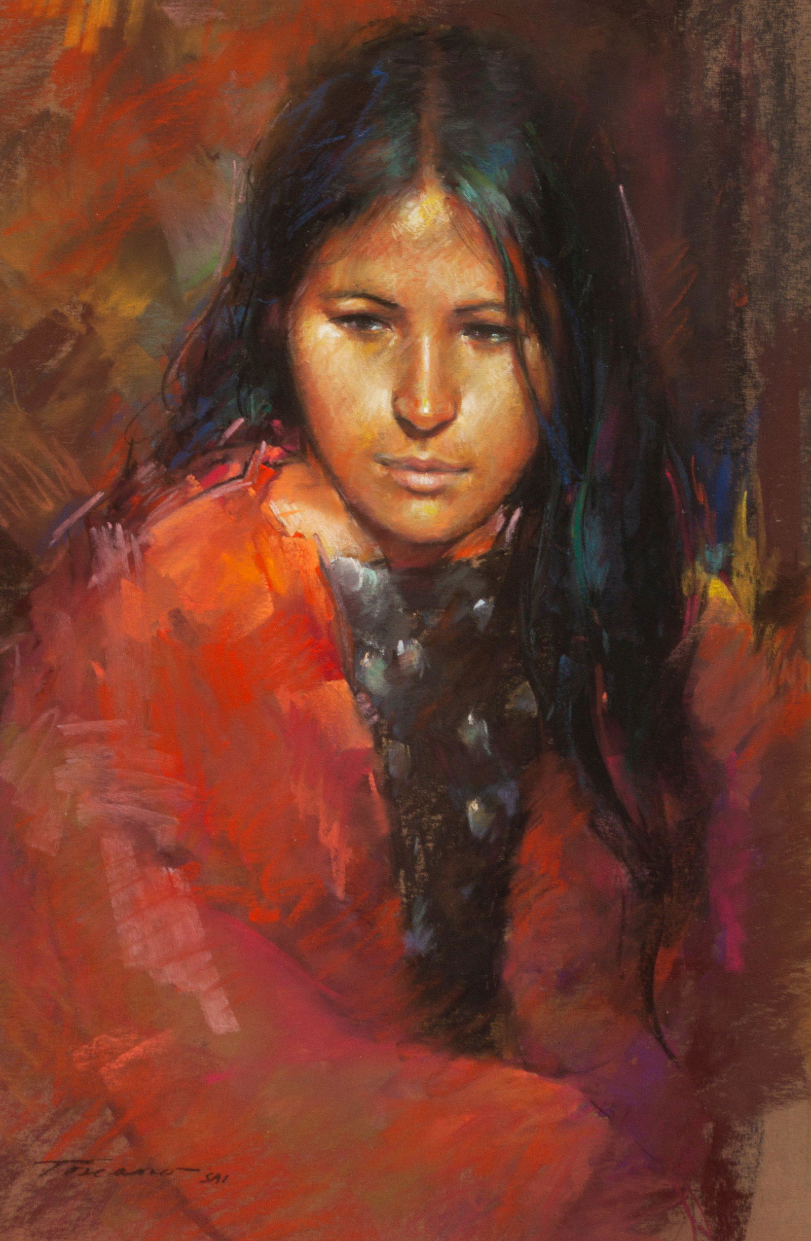 Dee Toscano (American, b. 1932) The Red Shawl (1 of 3)