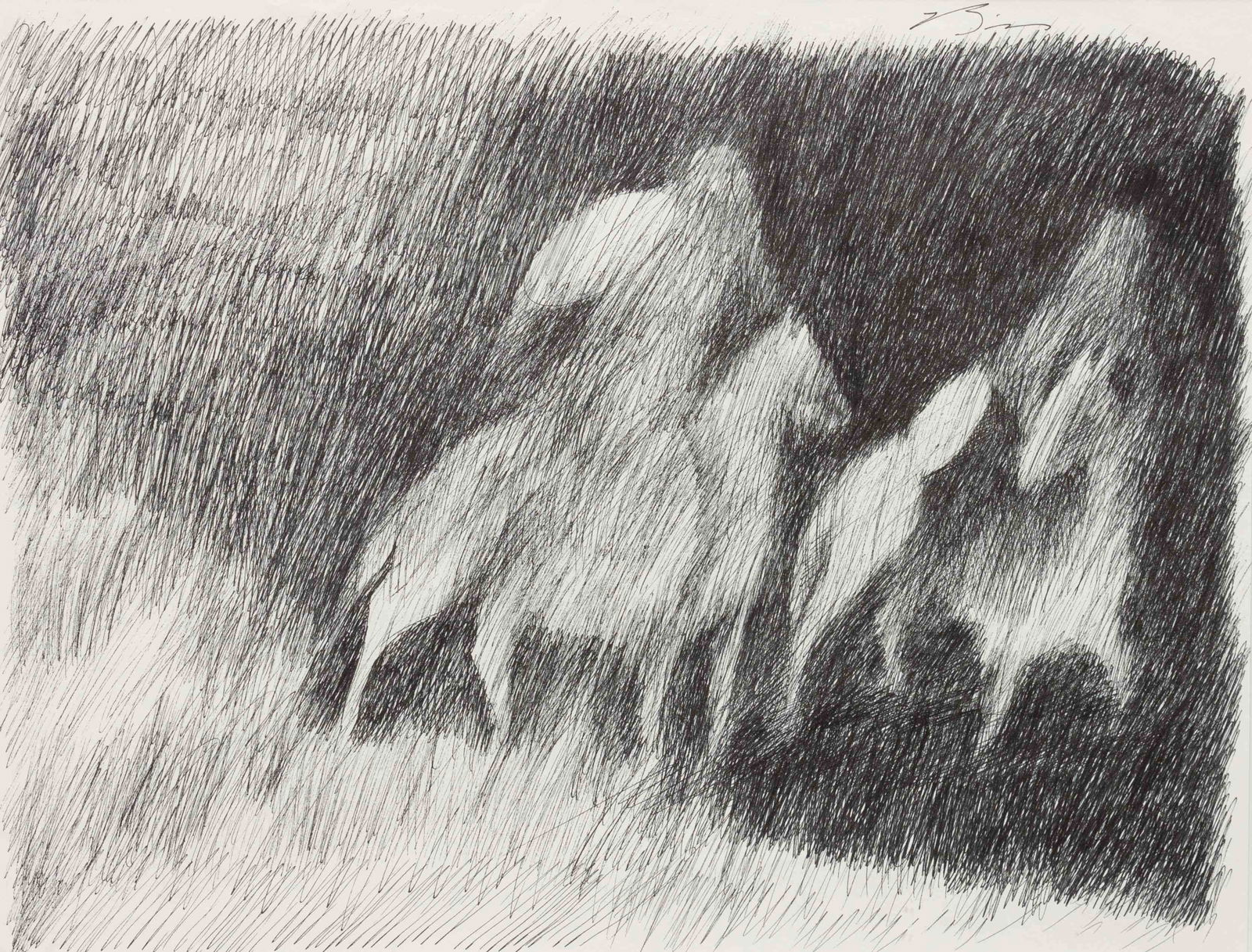 Earl Biss (American, 1947-1998) Mounted Warriors (1 of 3)