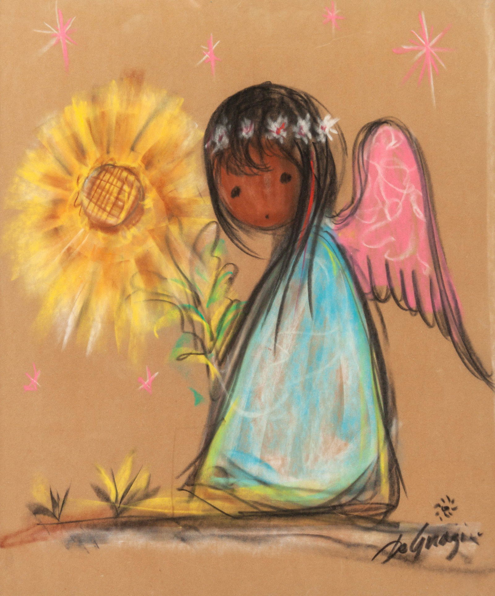 Ted De Grazia (American, 1909-1982) Sunflower (1 of 3)