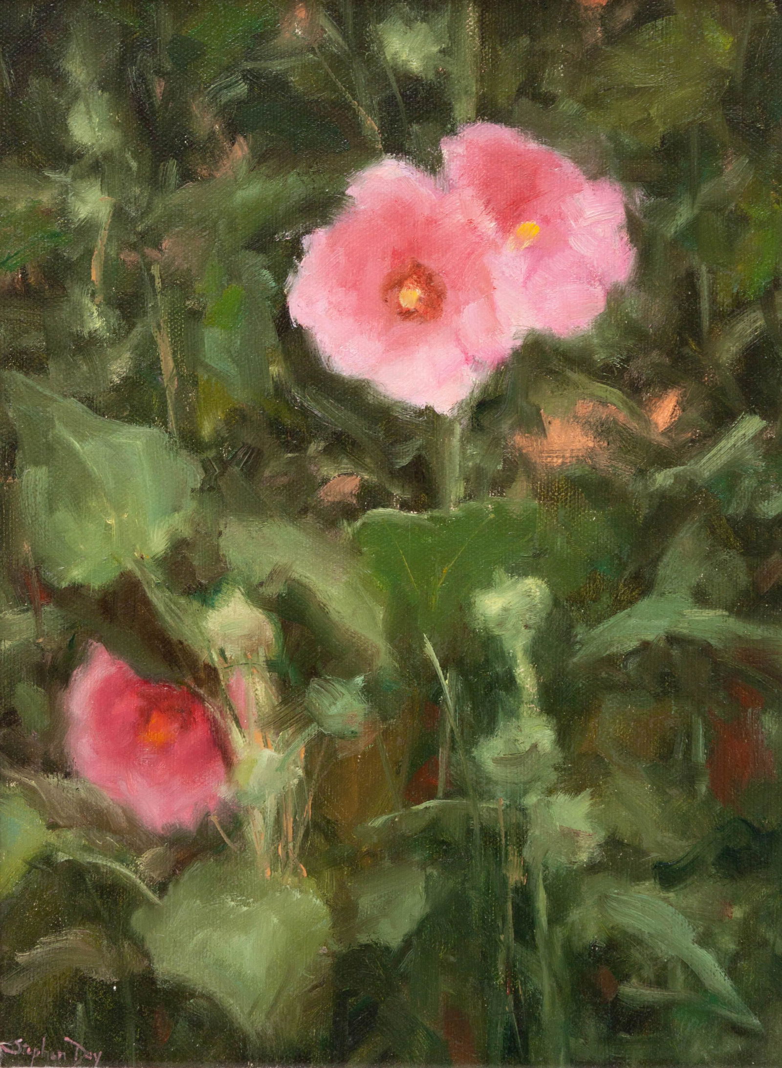 Stephen Day (American, b. 1954) Hollyhocks, 1996 (1 of 3)