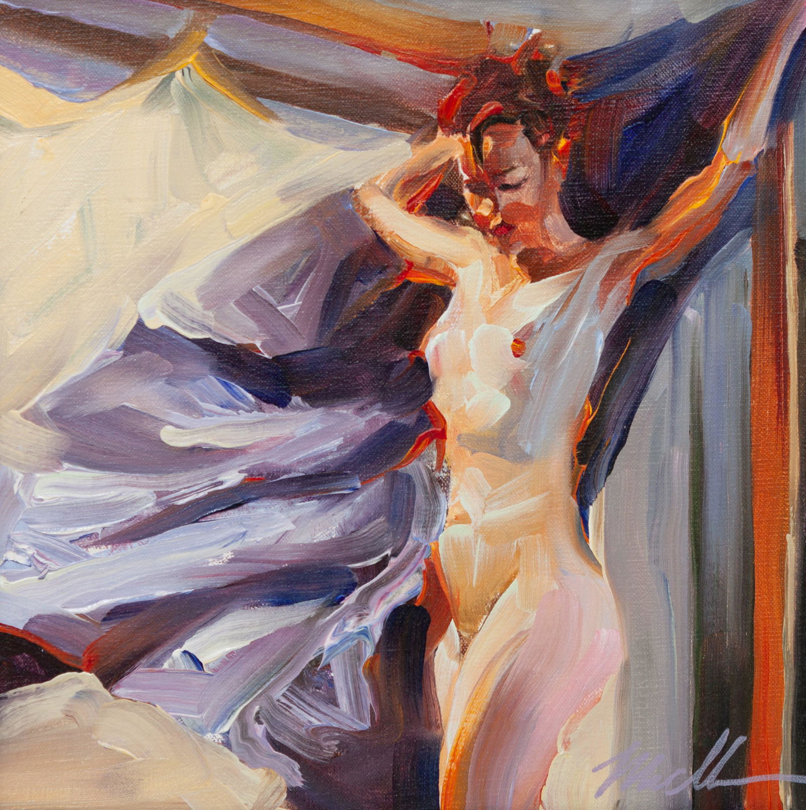 Michelle Torrez (American, b. 1956) Slow Flow: Michelle Torrez (American, b. 1956) Slow Flow oil on panel signed Michelle Torrez (lower right) 12 x 12 inches Provenance: Altermann Galleries & Auctioneers, Santa Fe, New Mexico