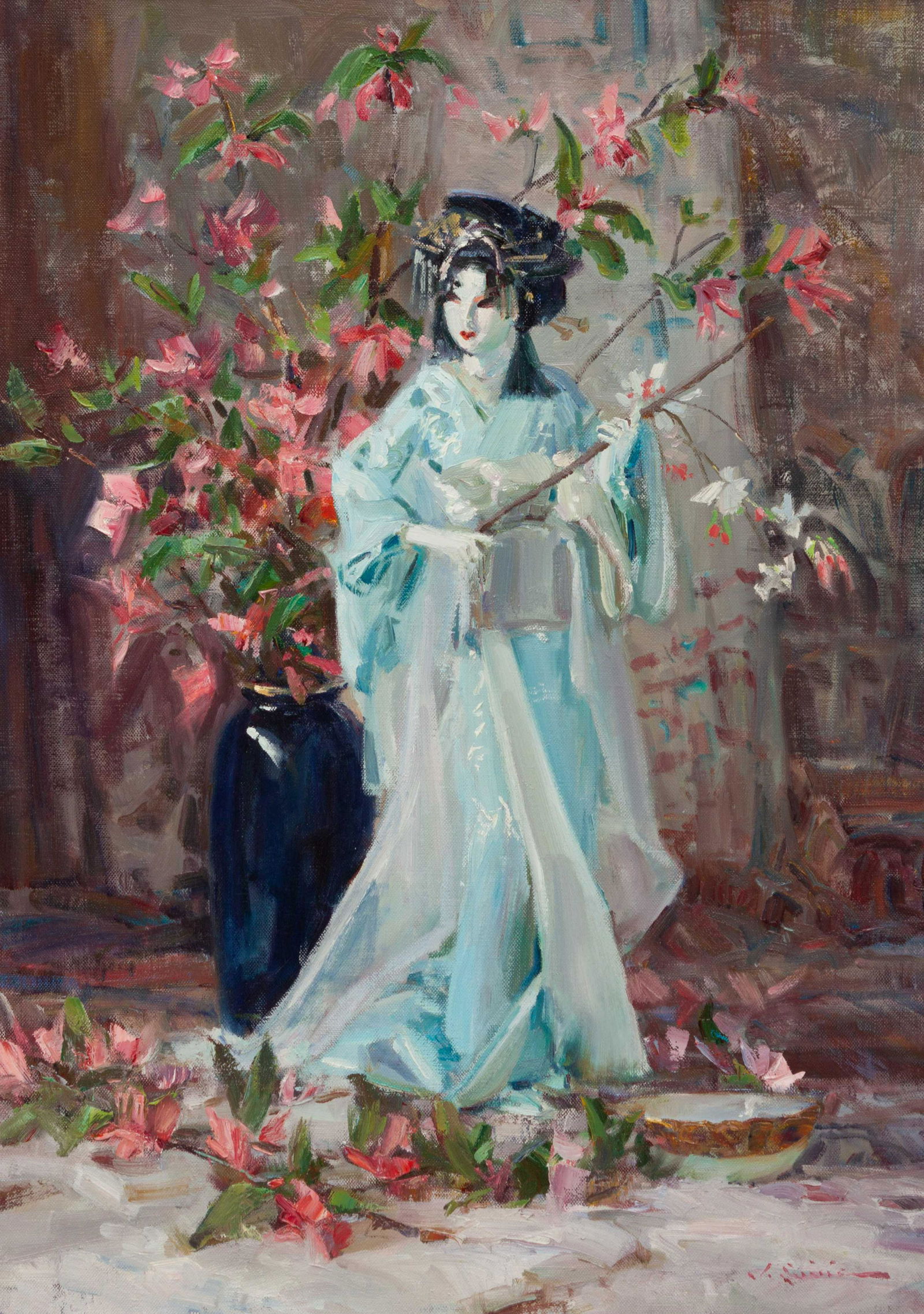 John Encinias (American, b. 1949) Japanese Doll (1 of 3)