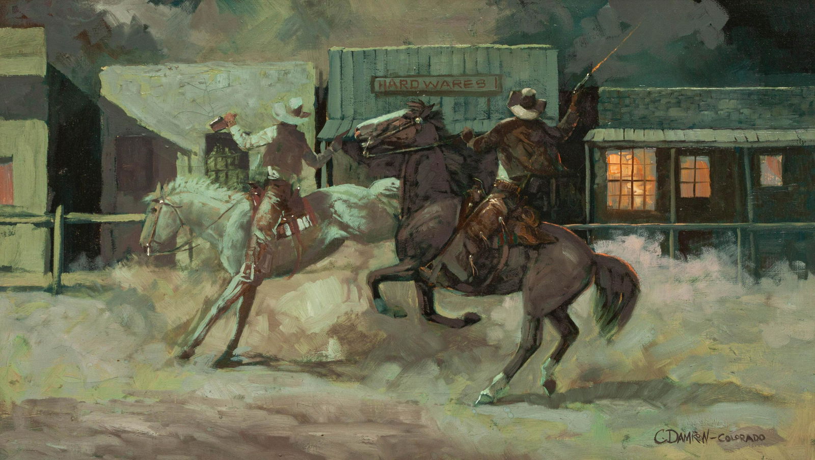 Charles Damrow (American, 1916-1989) Rowdy Cowboys (1 of 3)