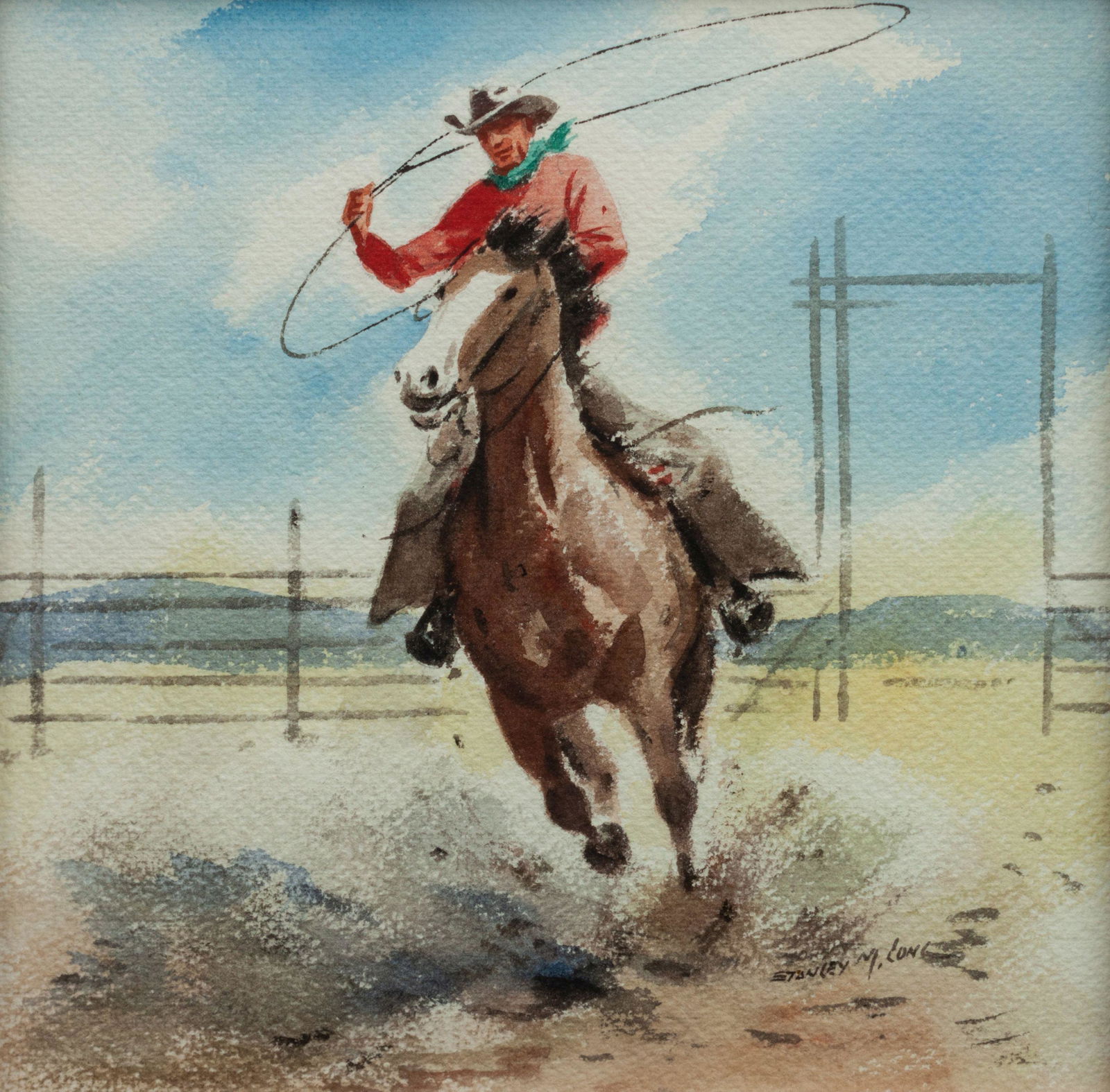 Stanley M. Long (American, 1892-1972) Roping (1 of 2)