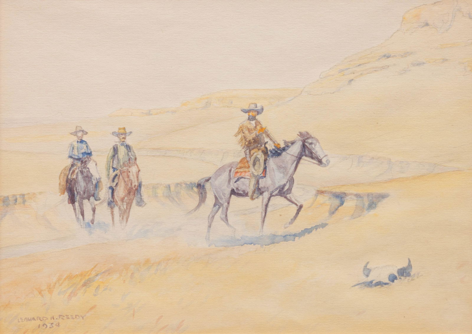 Leonard Reedy (American, 1899-1956) Three Riders on (1 of 3)