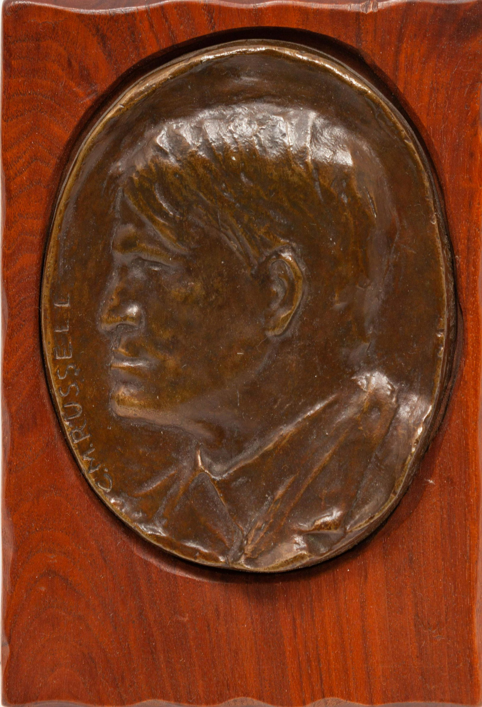 John Marchand (American, 1875-1921) C.M. Russell,: John Marchand (American, 1875-1921) C.M. Russell, edition 4/50 bronze signed J. Marchand and numbered (right edge) 6 x 4 1/2 inches Property from the Estate of Norma and David McIntyre, Los Angeles, C