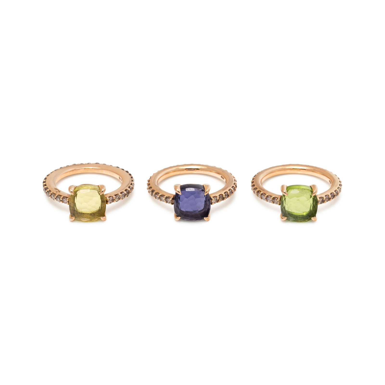 POMELLATO, GEMSTONE AND COLORED DIAMOND 'BABY' RING SET (1 of 3)