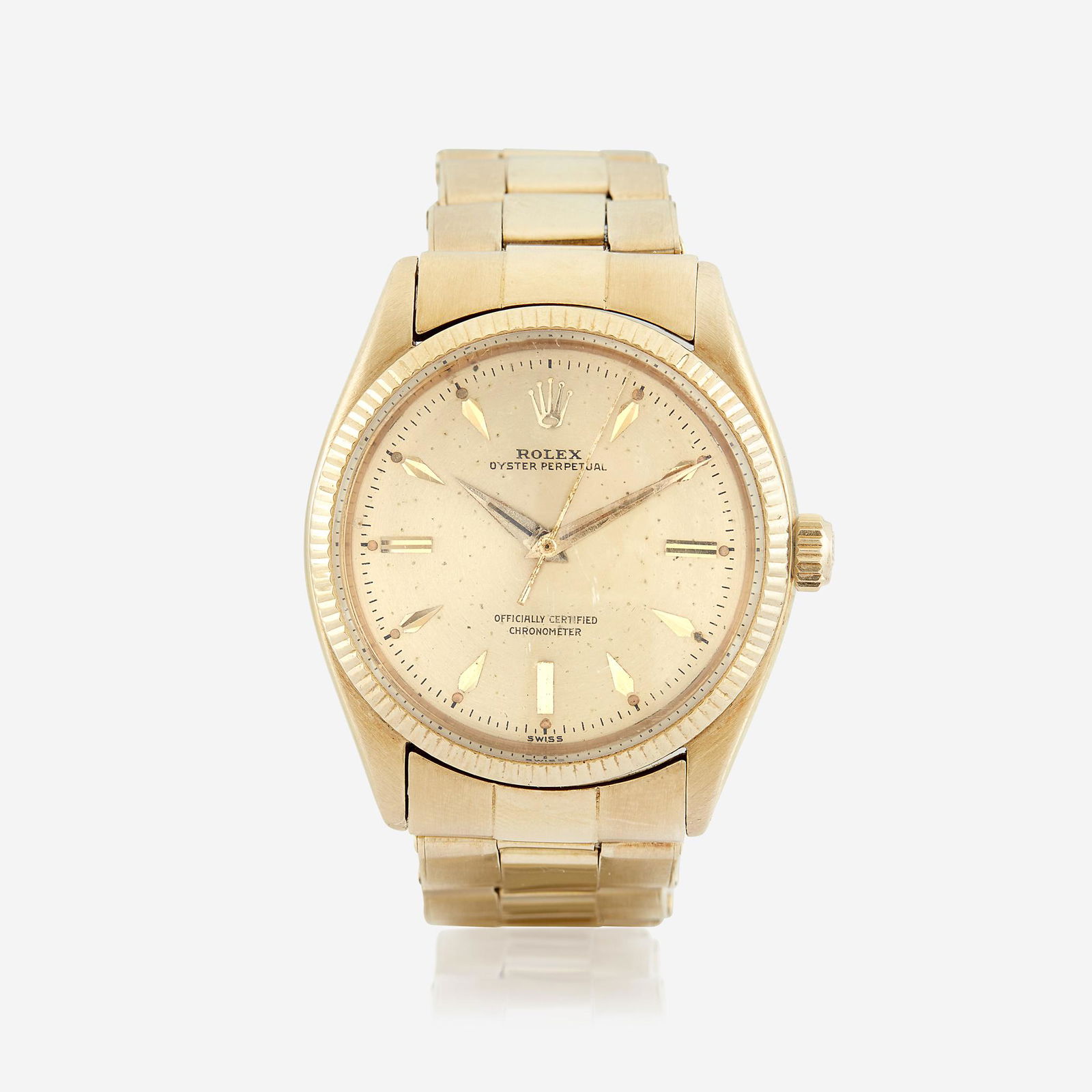 An eighteen karat gold, automatic, bracelet wristwatch, (1 of 1)