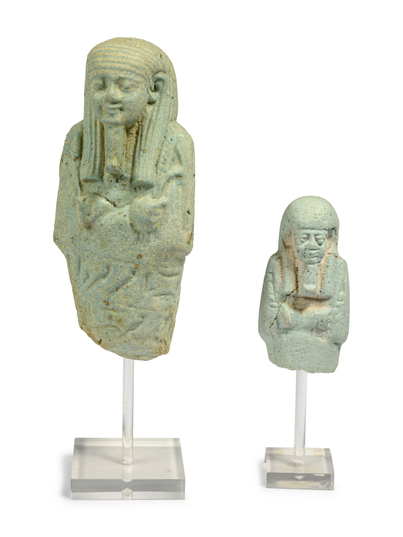 Two Egyptian Faience Ushabti Fragments Height of (1 of 4)