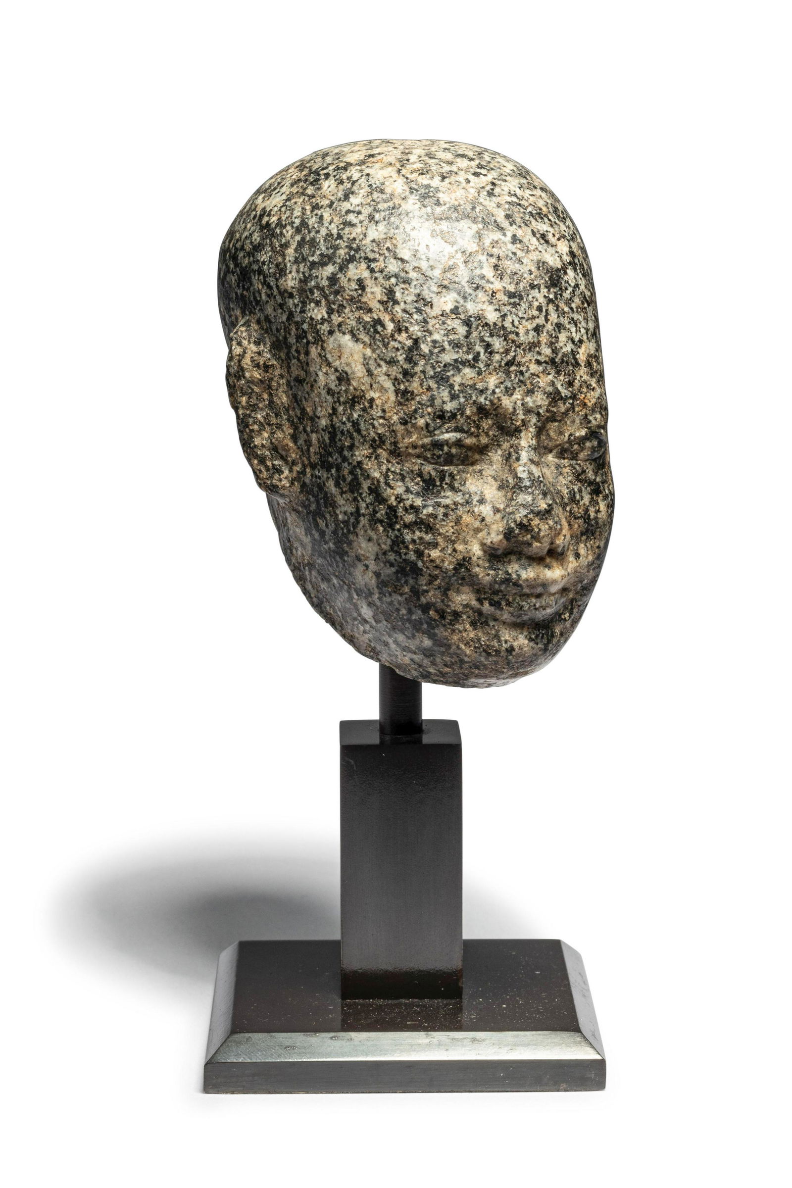 An Egyptian Stone Head of a Priest   Height 3 3/4 (1 of 3)