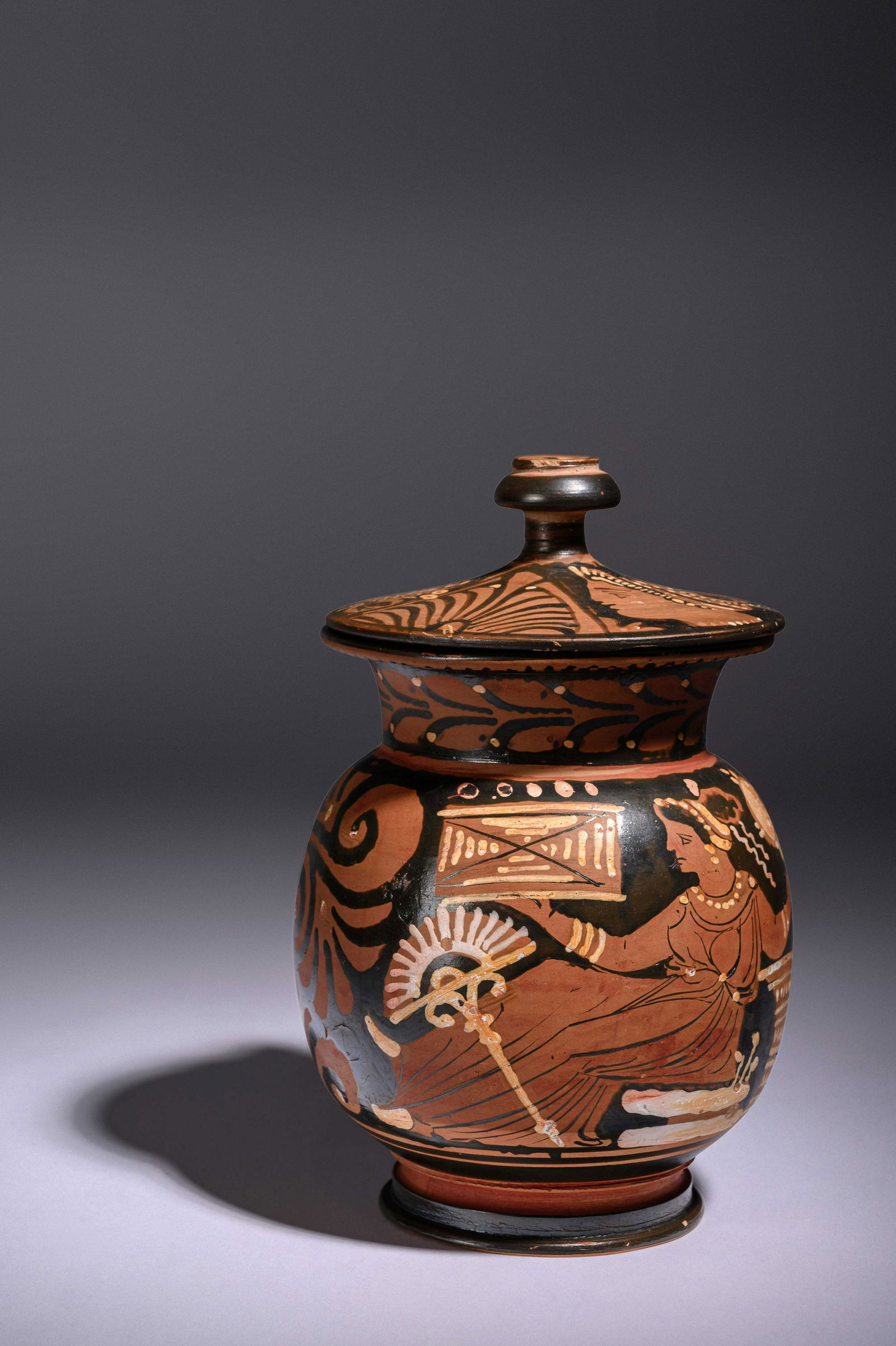 An Apulian Red-Figured Lidded Oinochoe   Height 7 (1 of 5)