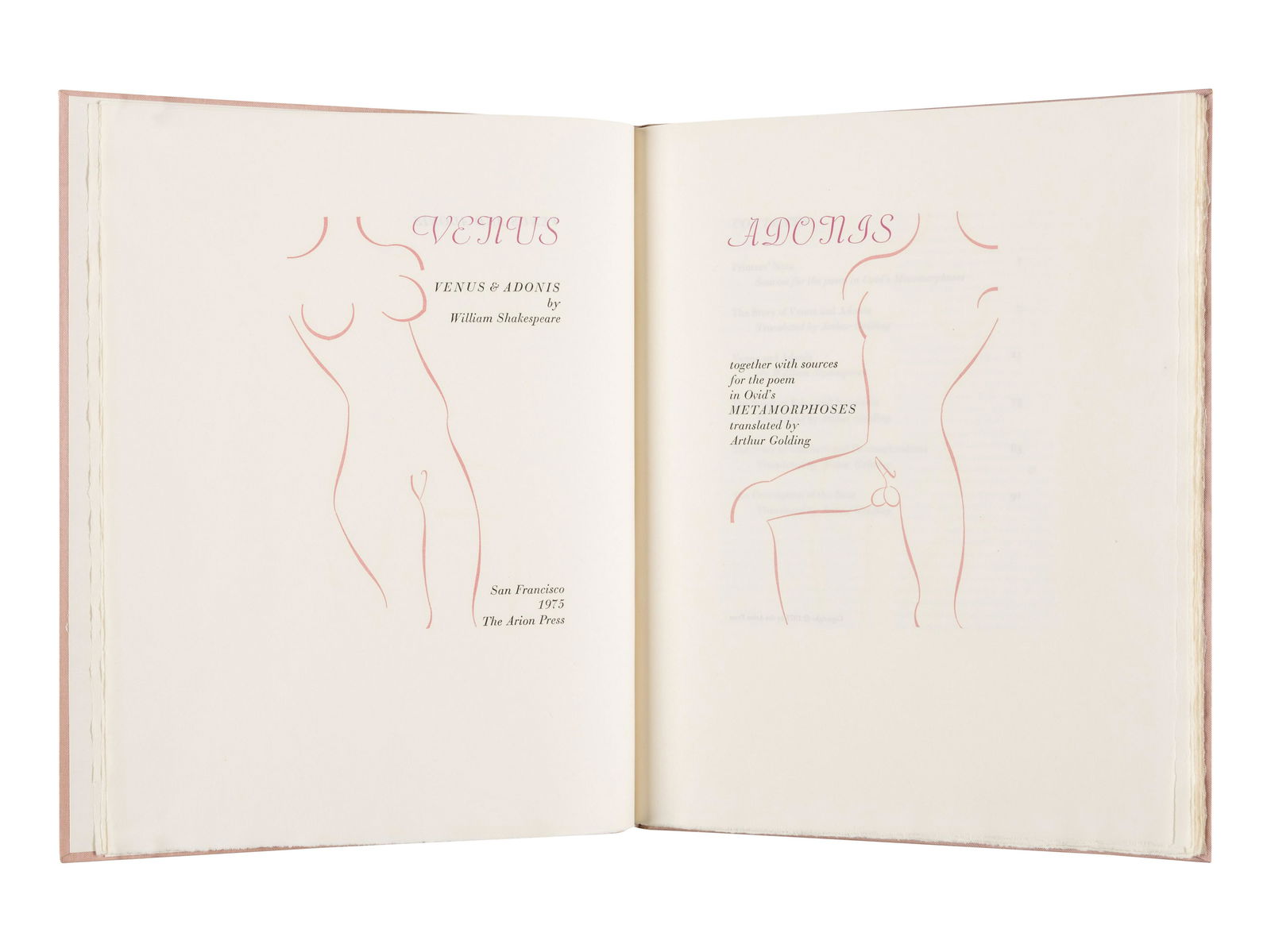 [ARION PRESS]. SHAKESPEARE, William (1564-1616). Venus (1 of 2)