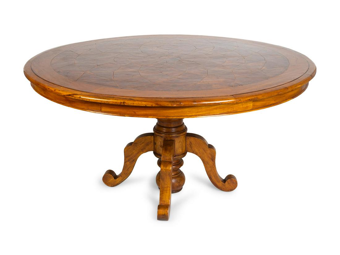 A Continental Parquetry Walnut Center Table Height 32 (1 of 2)