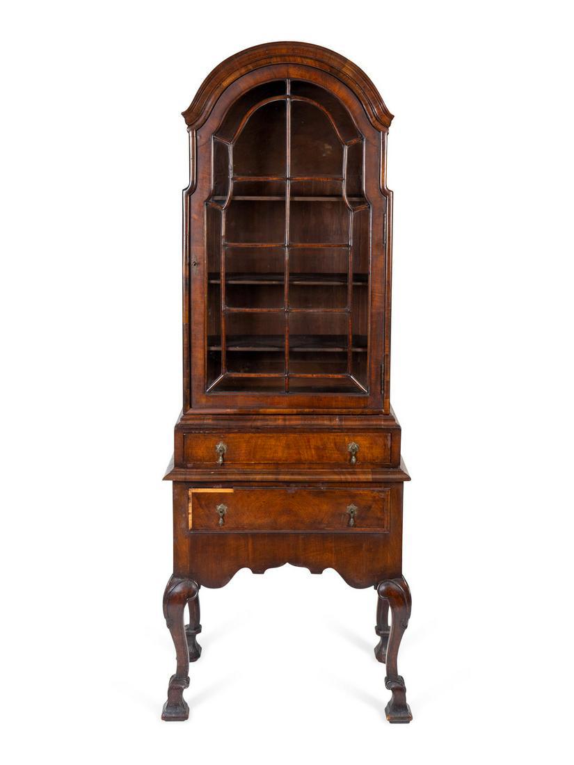A William & Mary Style Walnut Veneer Secretary Bookcase (1 of 2)