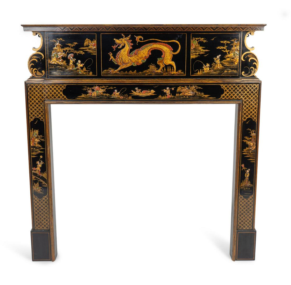 An Edwardian Black and Gilt Chinoiserie Decorated (1 of 4)