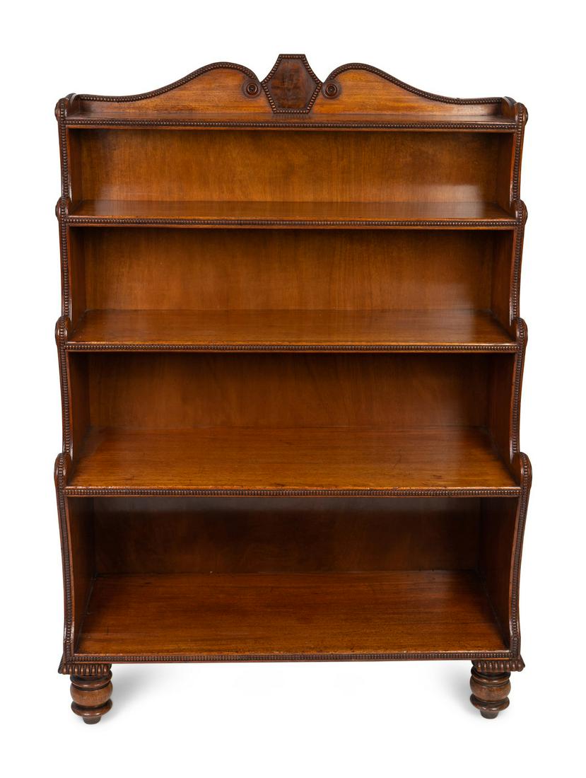 A George IV Carved Mahogany Waterfall Bookshelf (1 of 2)