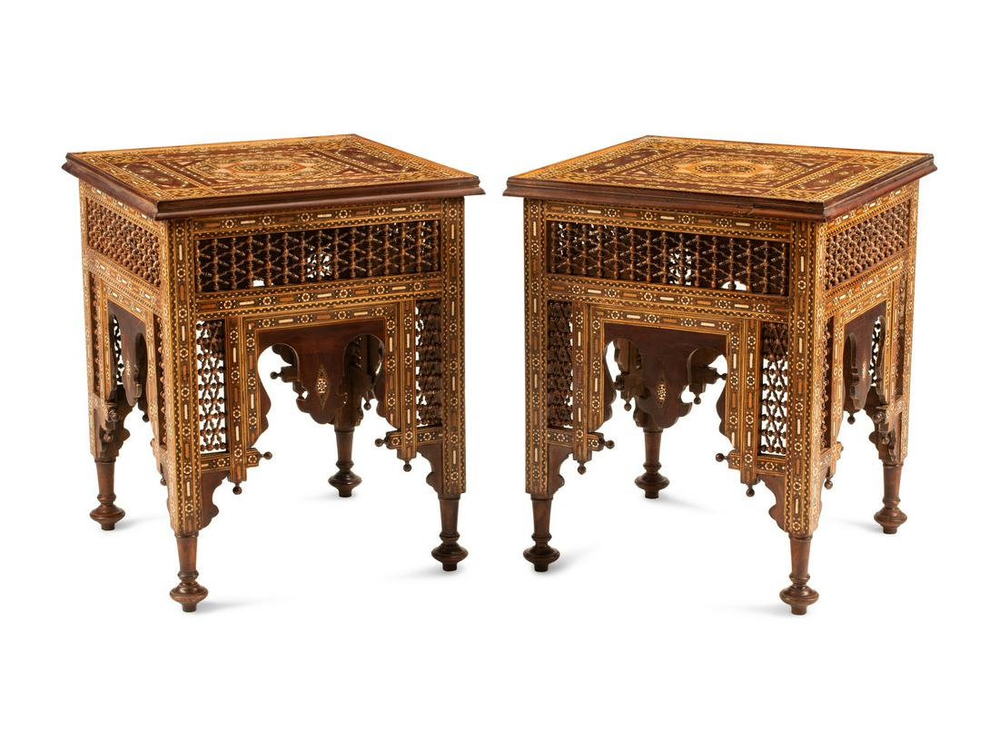 A Pair of Moorish Style Mosaic Marquetry Tables Height (1 of 2)