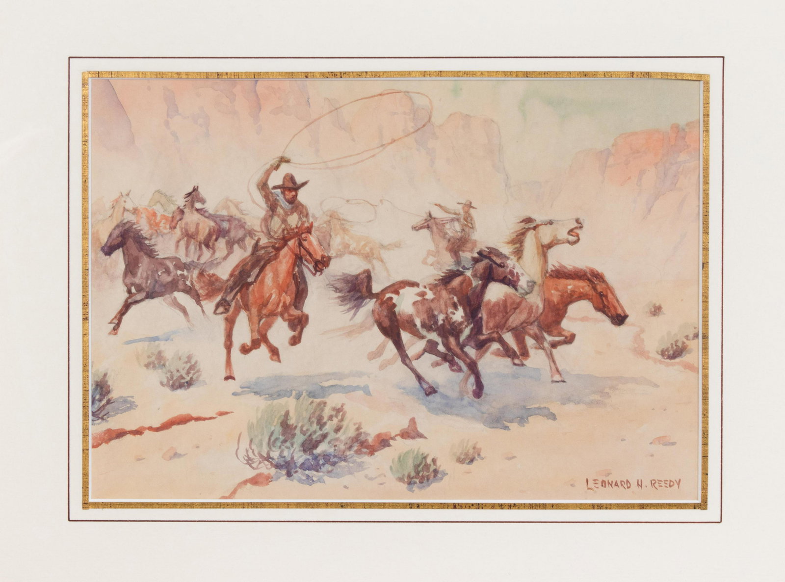 Leonard H. Reedy (American, 1899-1956) Capturing Wild (1 of 4)