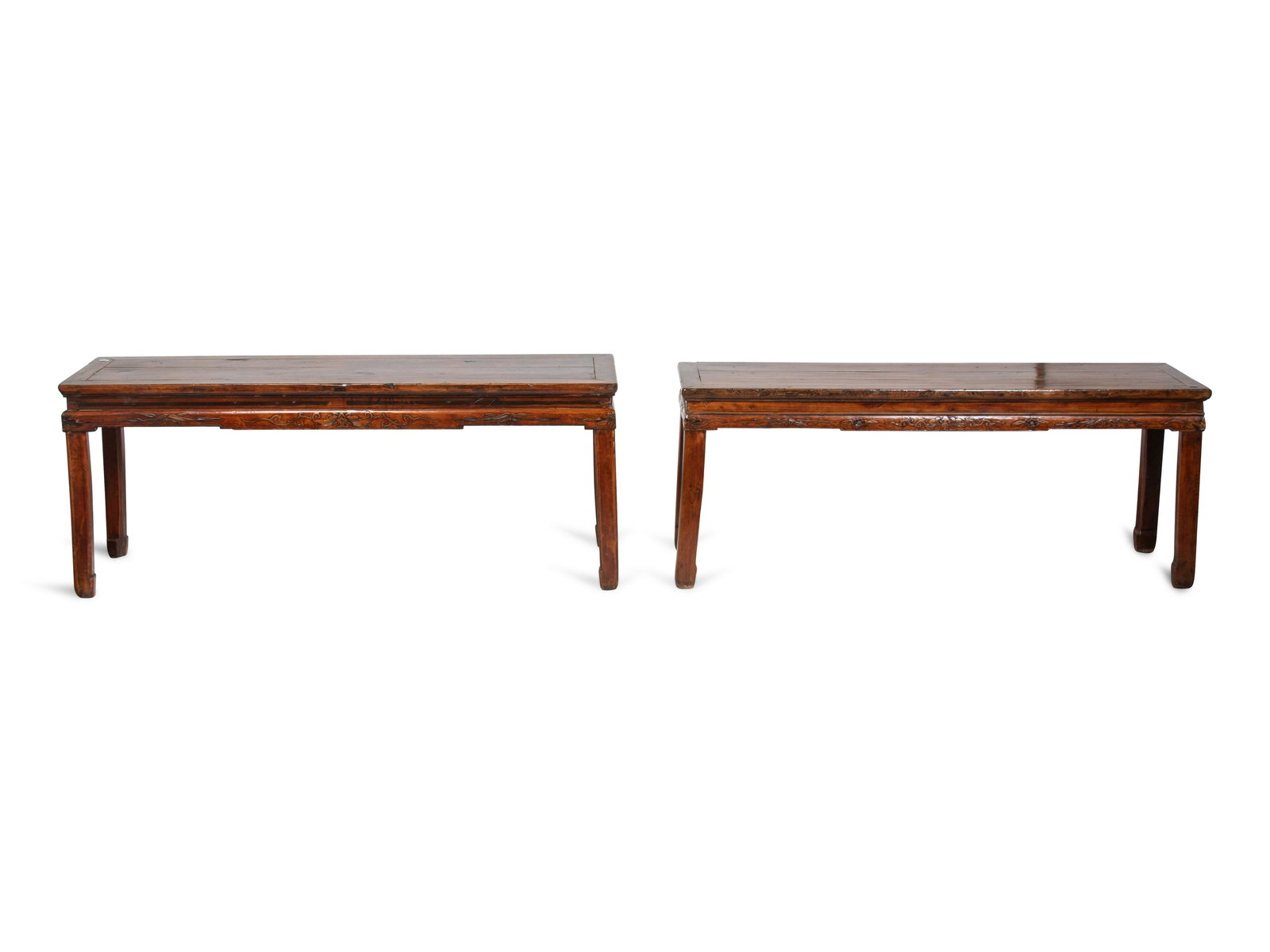 Two Chinese Carved Hardwood Tables Height 21 3/4 x (1 of 10)