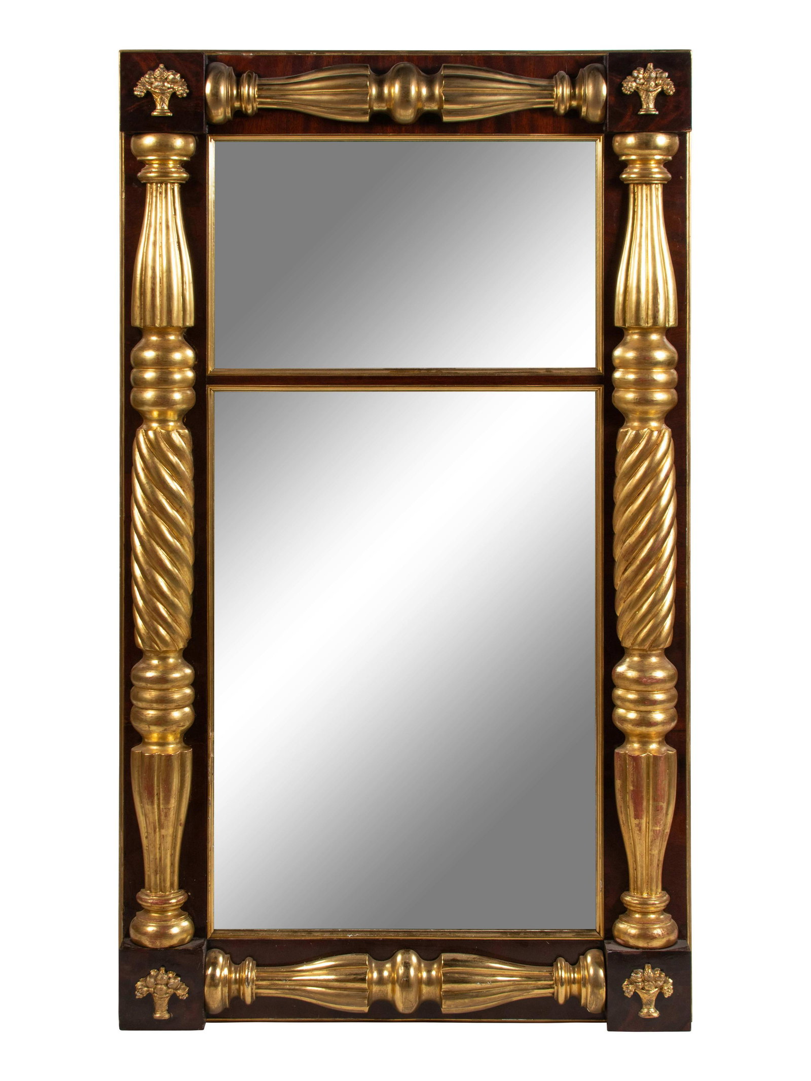 A Giltwood and Carved Federal Style Mirror Height 56 x (1 of 4)