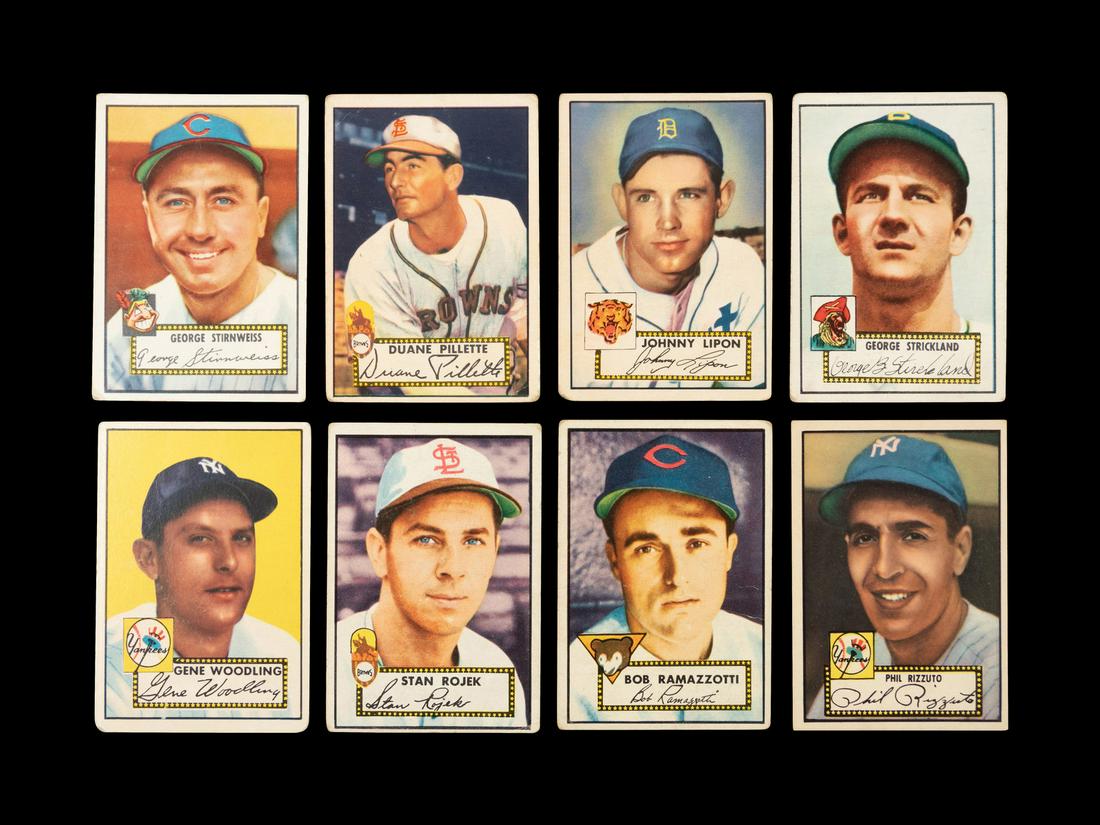 A Group of Eight 1952 Topps Baseball Cards Including (1 of 2)