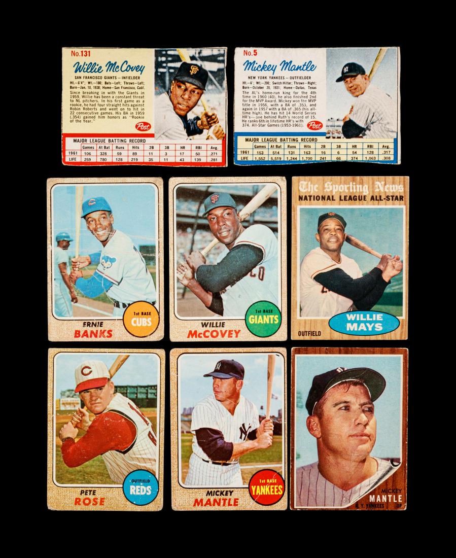 A Group of Eight 1960s Baseball Cards Including Mickey (1 of 2)