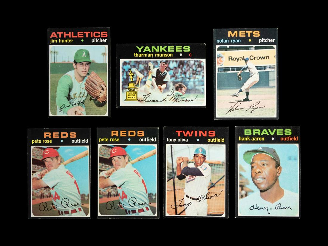 A Group of Seven 1971 Topps Baseball Cards including (1 of 2)