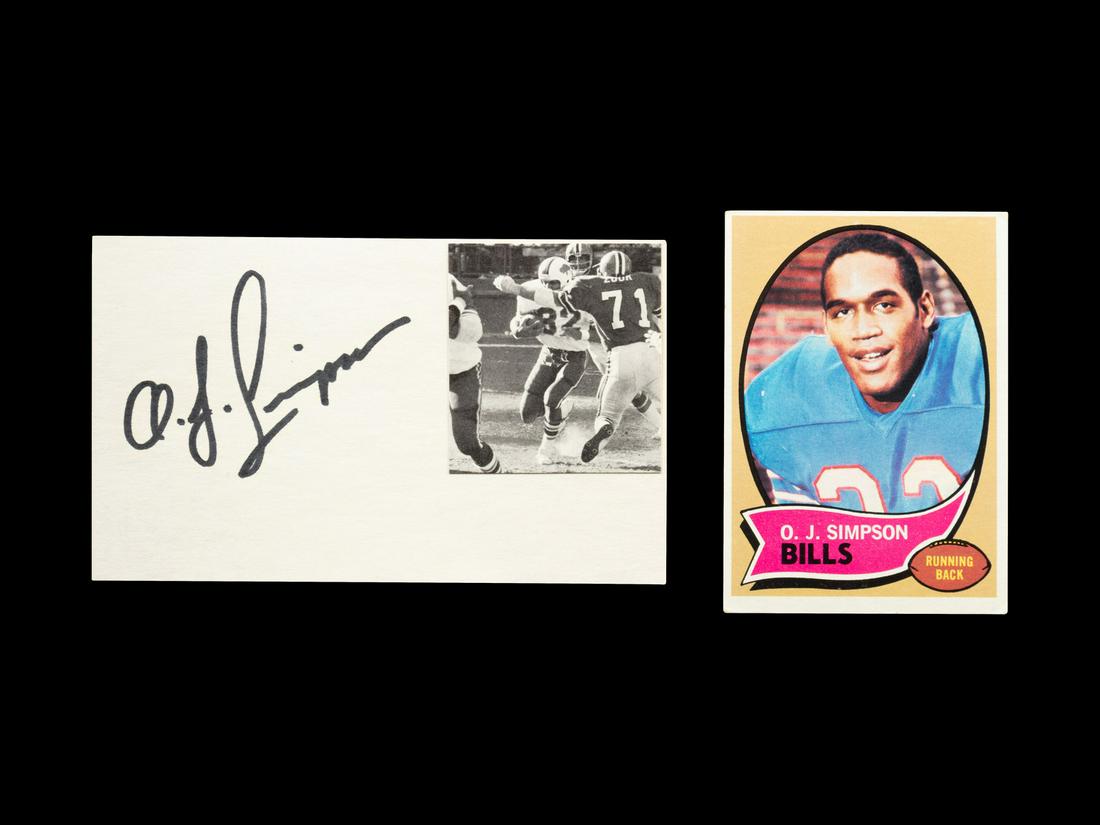 An O.J. Simpson 1970 Topps Rookie Football Card and (1 of 3)